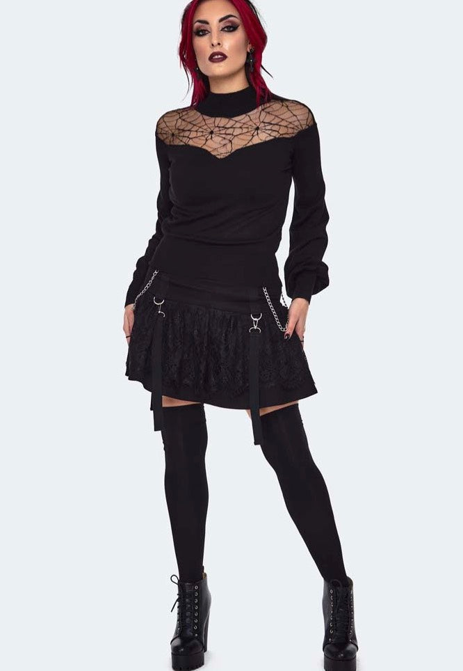 Jawbreaker - Spiderweb Lace Black - Pullover | Women-Image