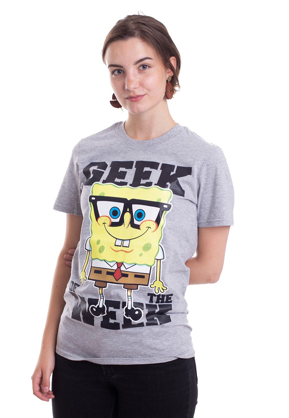 SpongeBob SquarePants - Geek Of The Week Heather Grey - T-Shirt | Women-Image