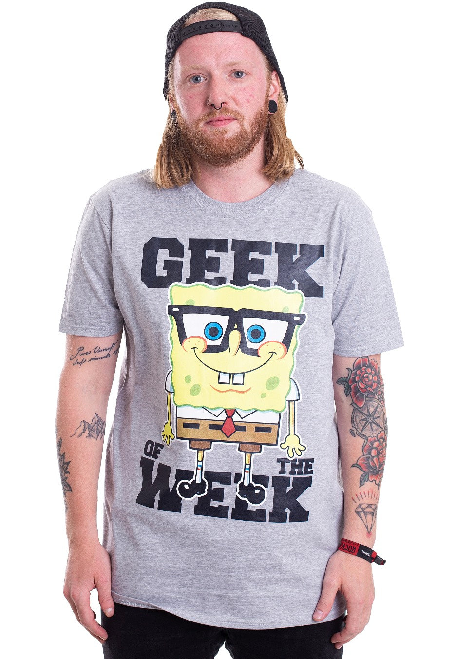 SpongeBob SquarePants - Geek Of The Week Heather Grey - T-Shirt | Men-Image