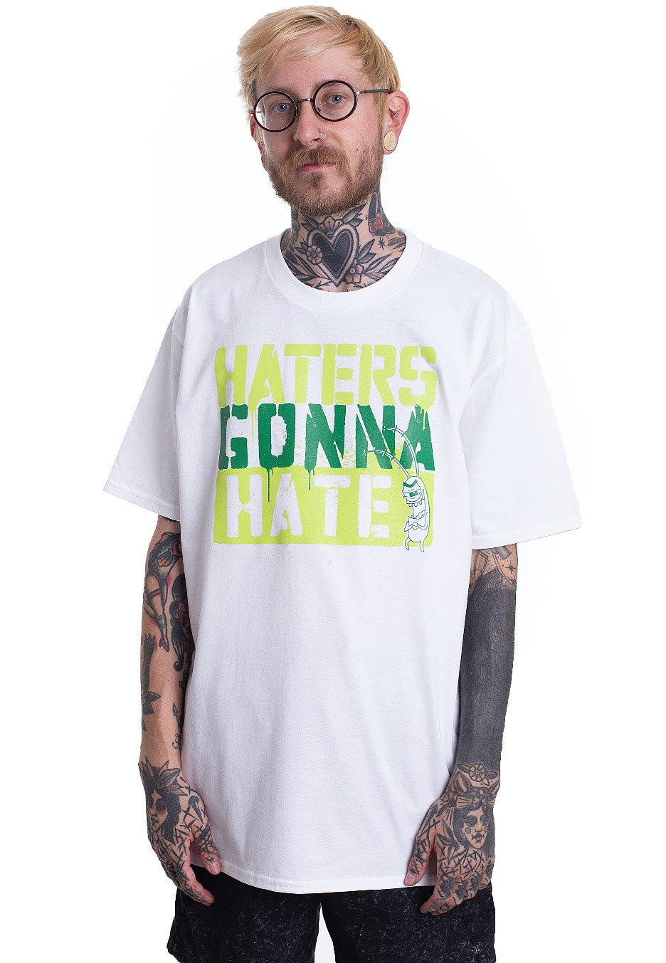 SpongeBob SquarePants - Haters Gonna Hate White - T-Shirt | Men-Image