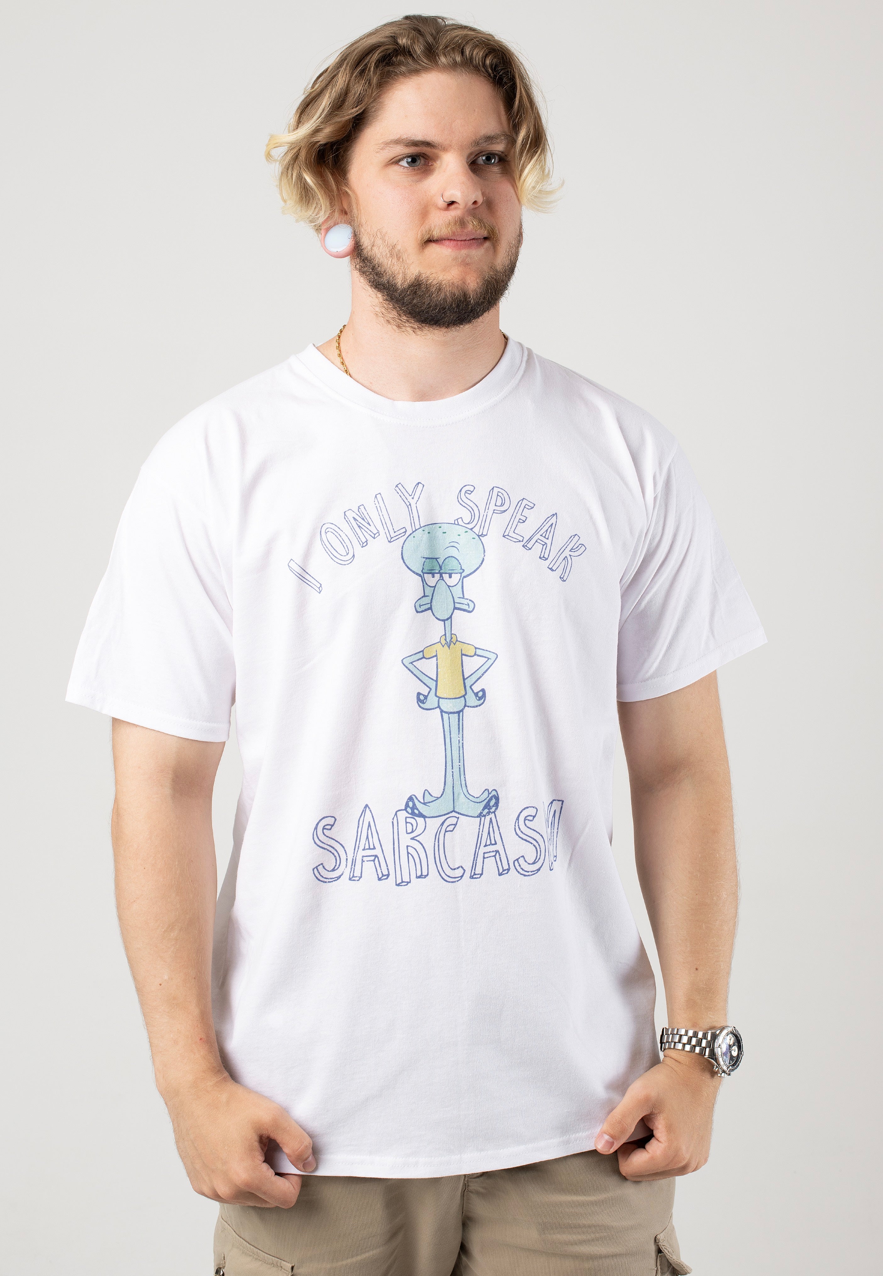 SpongeBob SquarePants - Sarcasm Only White - T-Shirt | Men-Image