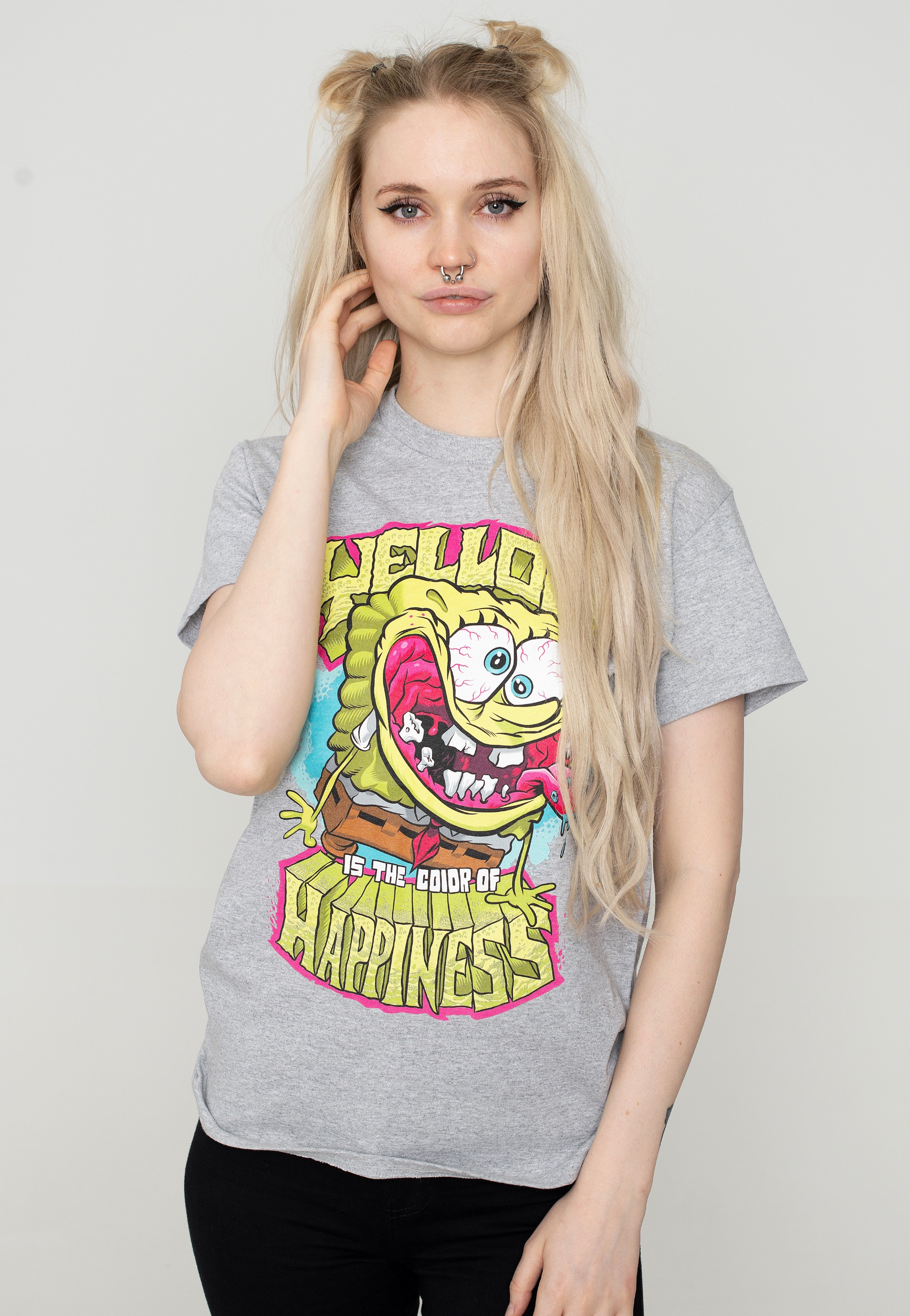 SpongeBob SquarePants - Yellow Happiness Sport Grey - T-Shirt | Women-Image