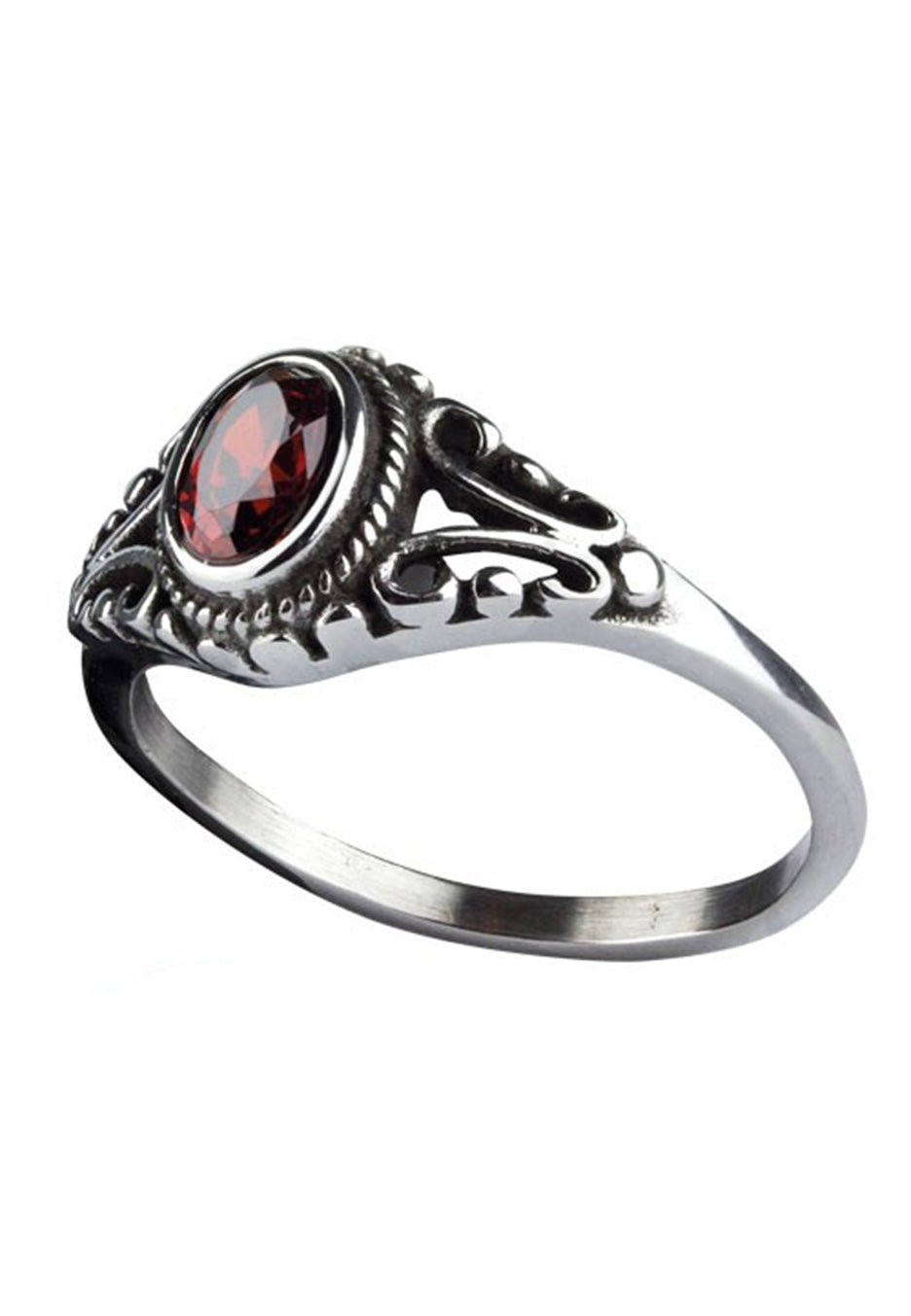 etNox - Ornament Red Silver - Ring | Neutral-Image