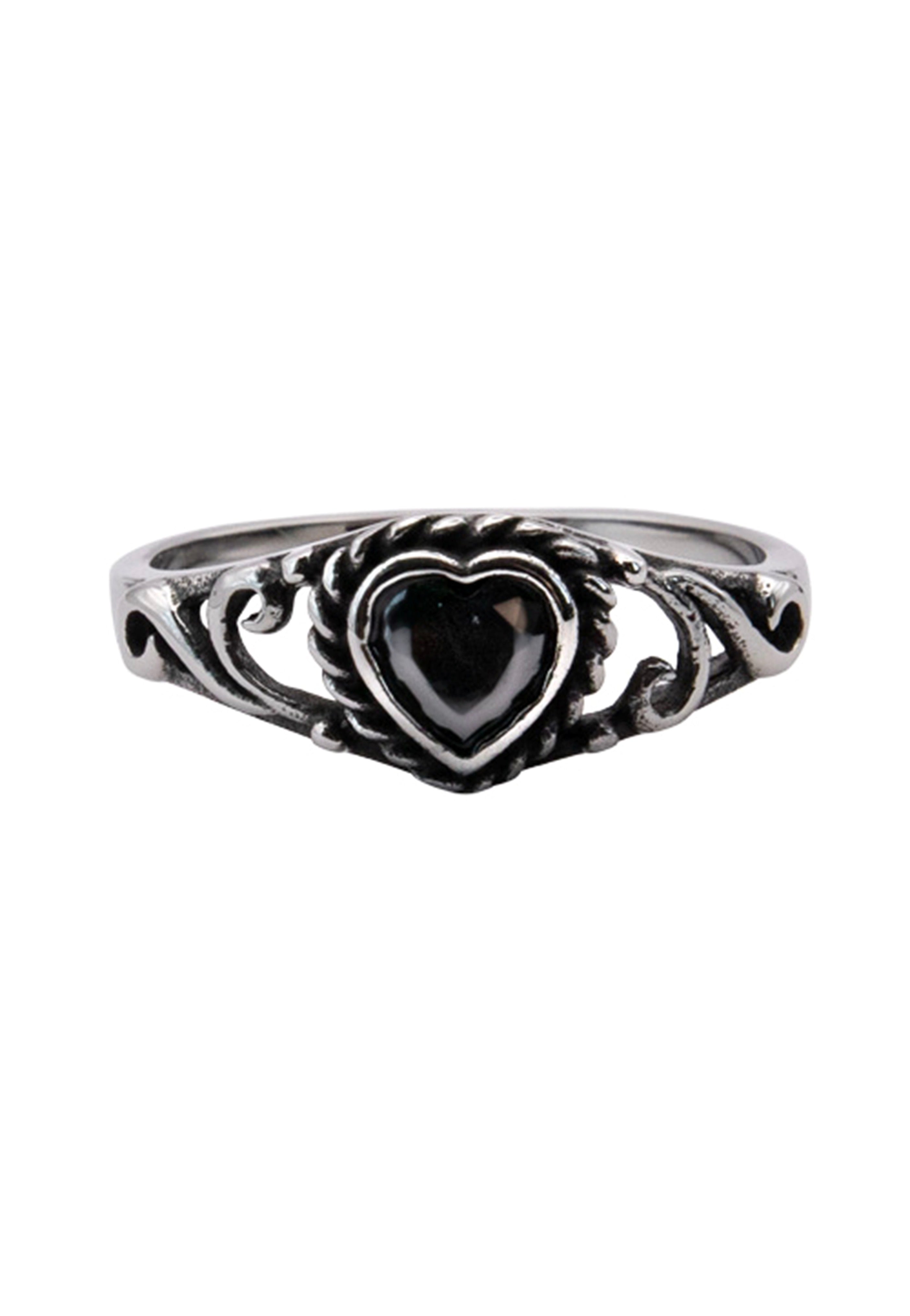 etNox - Black Heart Silver/Black - Ring | Neutral-Image