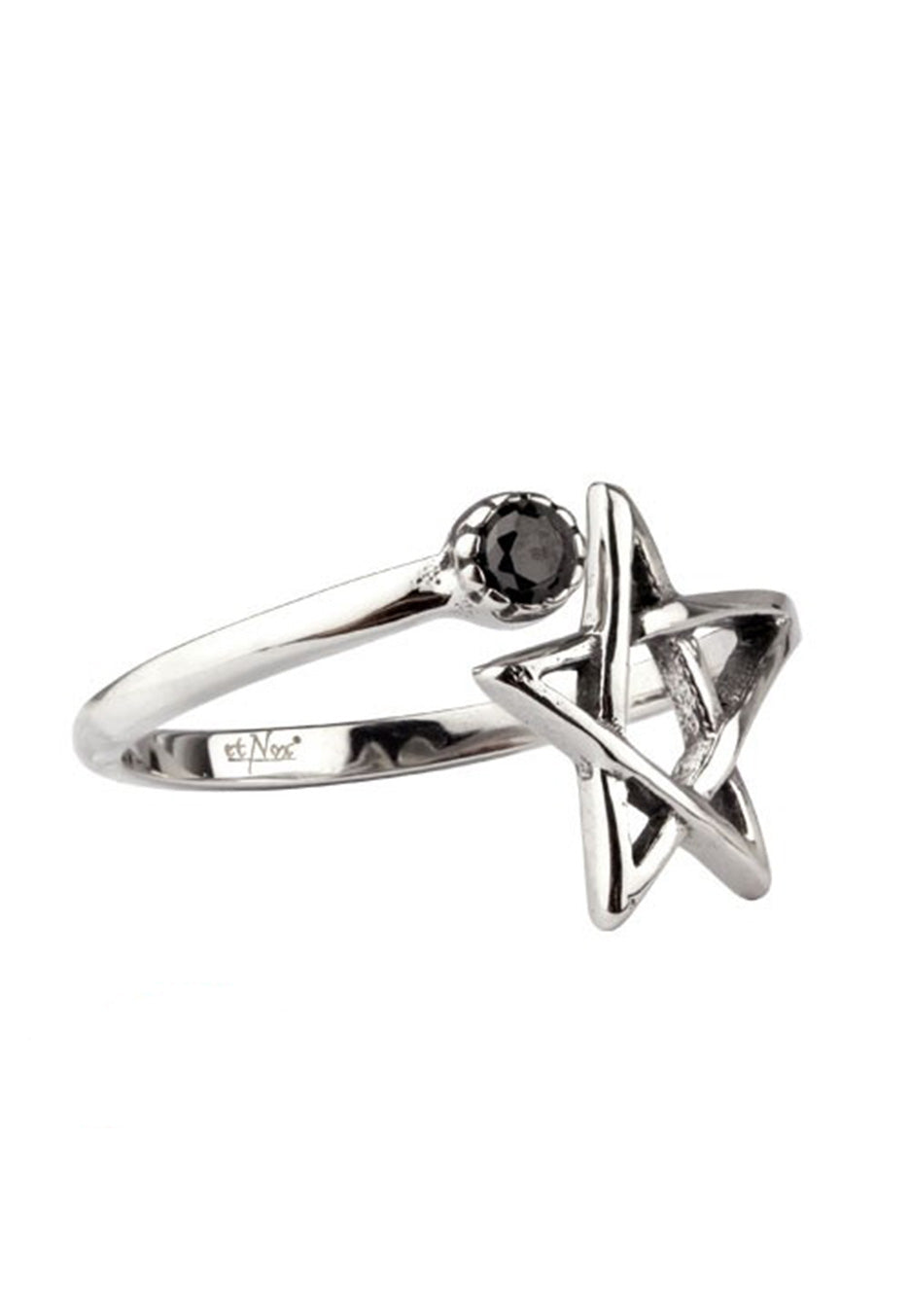 etNox - Pentagramm Zirconia Black Silver - Ring | Neutral-Image