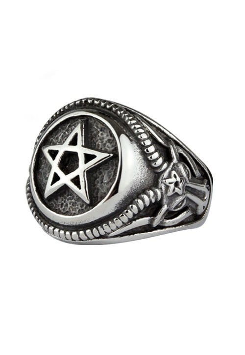 etNox - Big Pentagram Silver - Ring | Neutral-Image