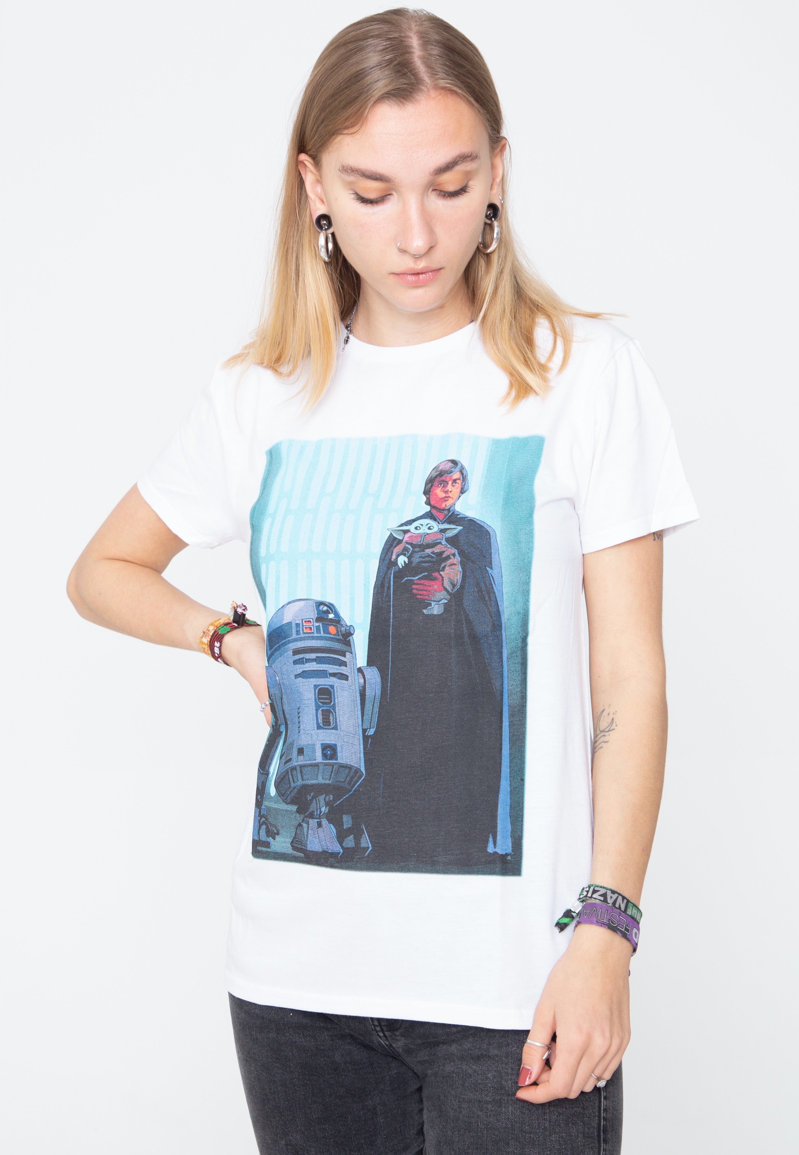 The Mandalorian - Luke Skywalker And Grogu White - T-Shirt | Women-Image