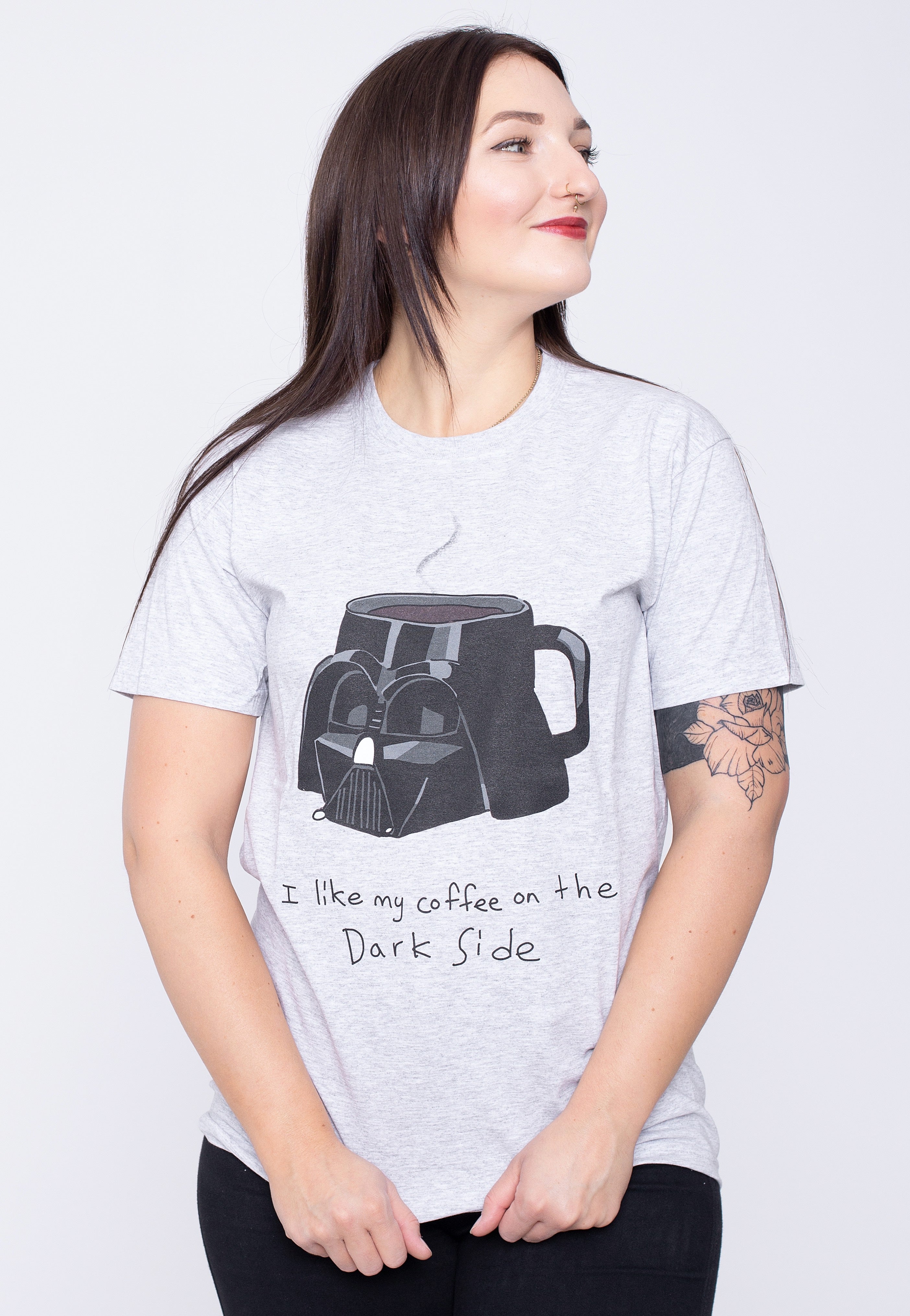 Star Wars - Coffee On the Dark Side Grey - T-Shirt | Women-Image