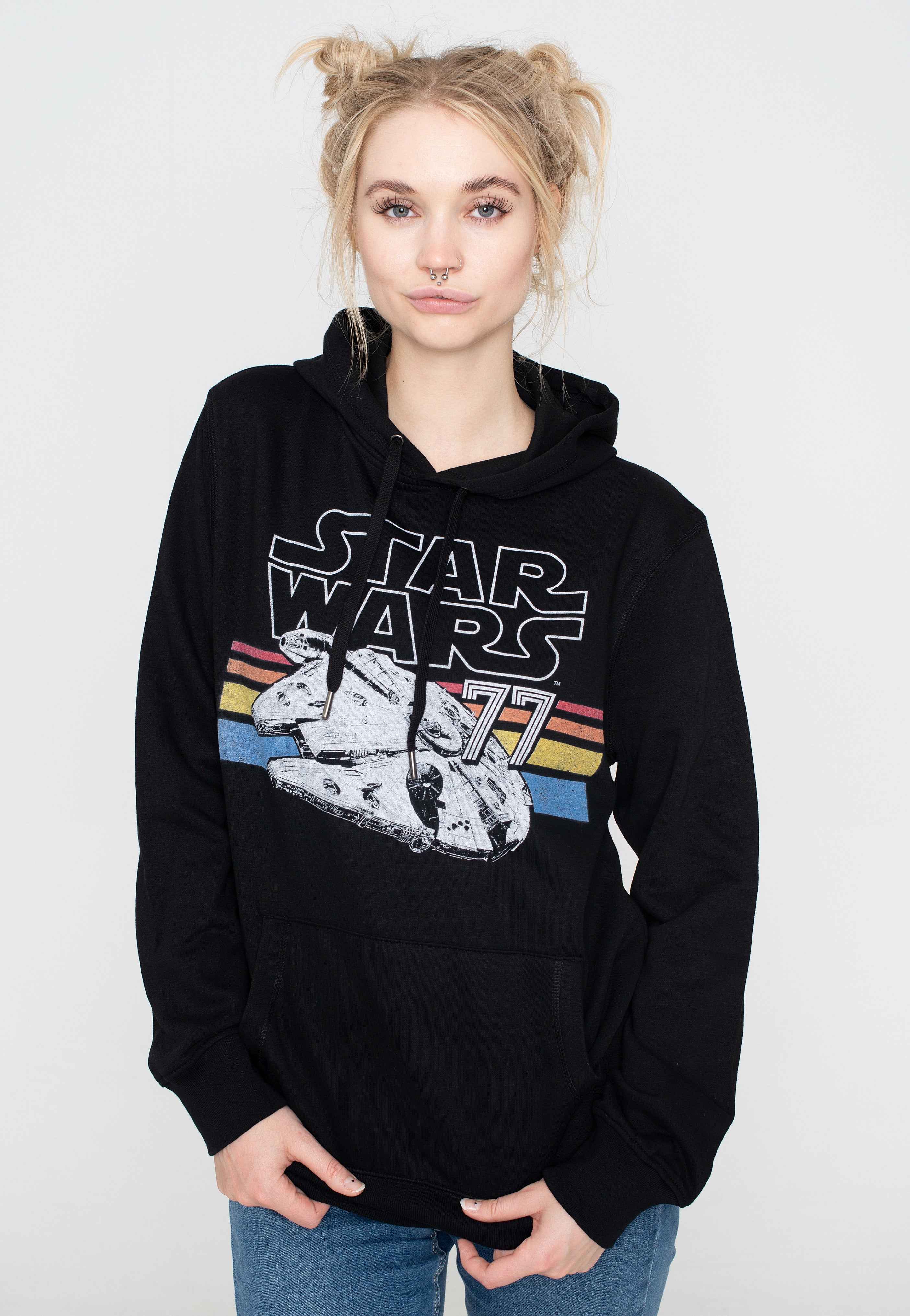 Star Wars - Falcon Stripes - Hoodie | Women-Image