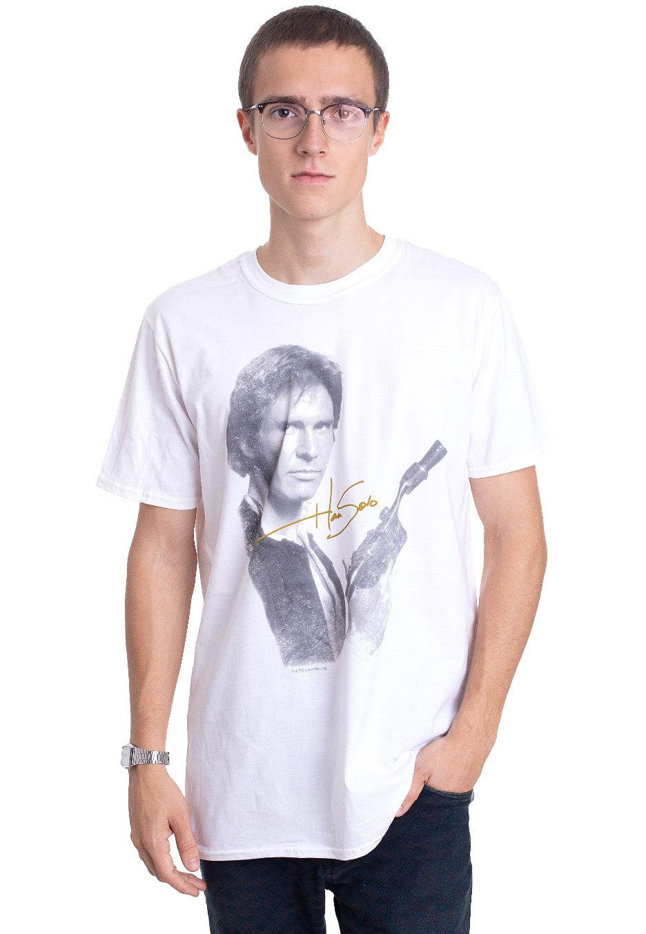 Star Wars - Han Solo Portrait White - T-Shirt | Men-Image