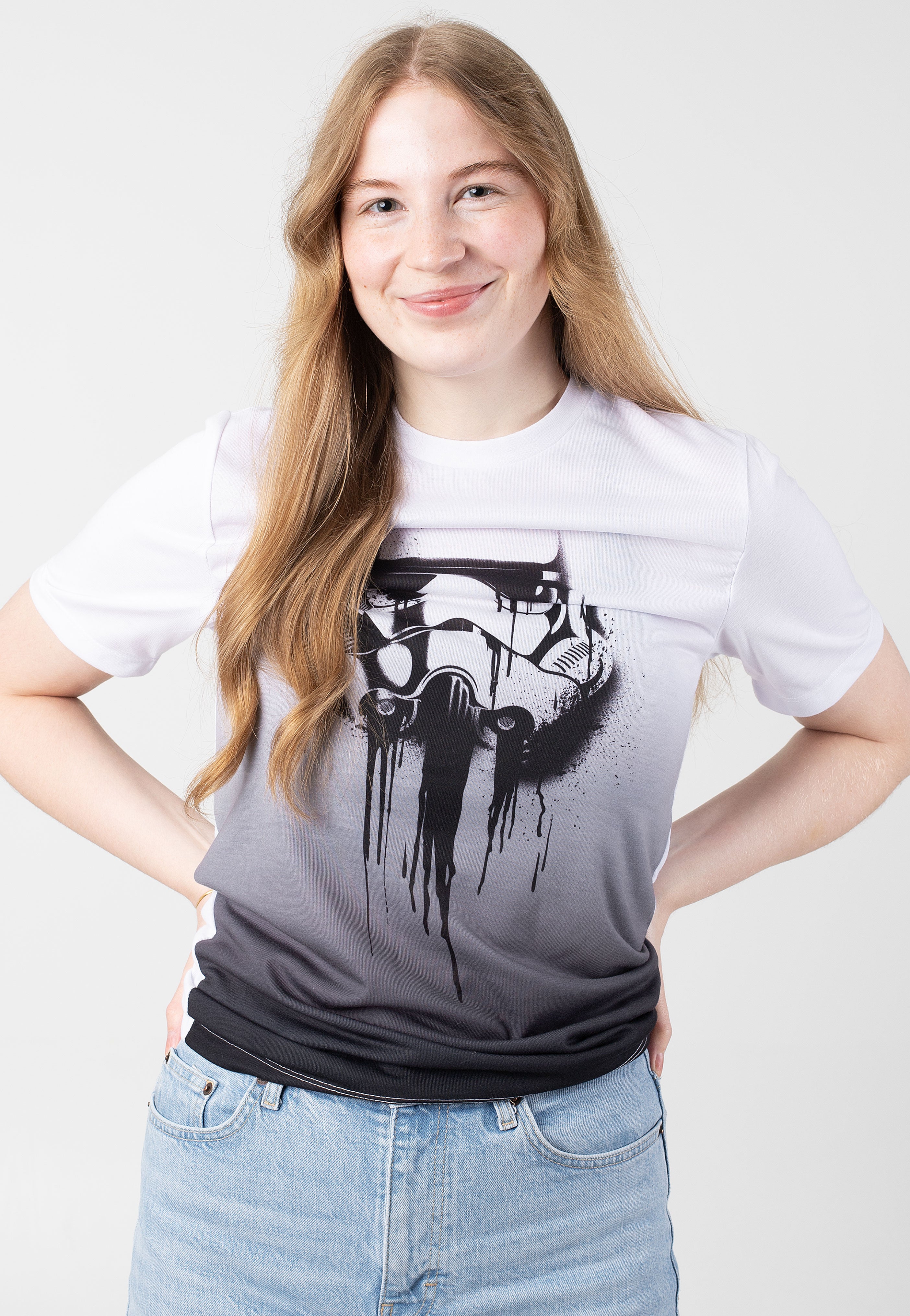 Star Wars - Stormtrooper Ink White Dip Dye - T-Shirt | Women-Image