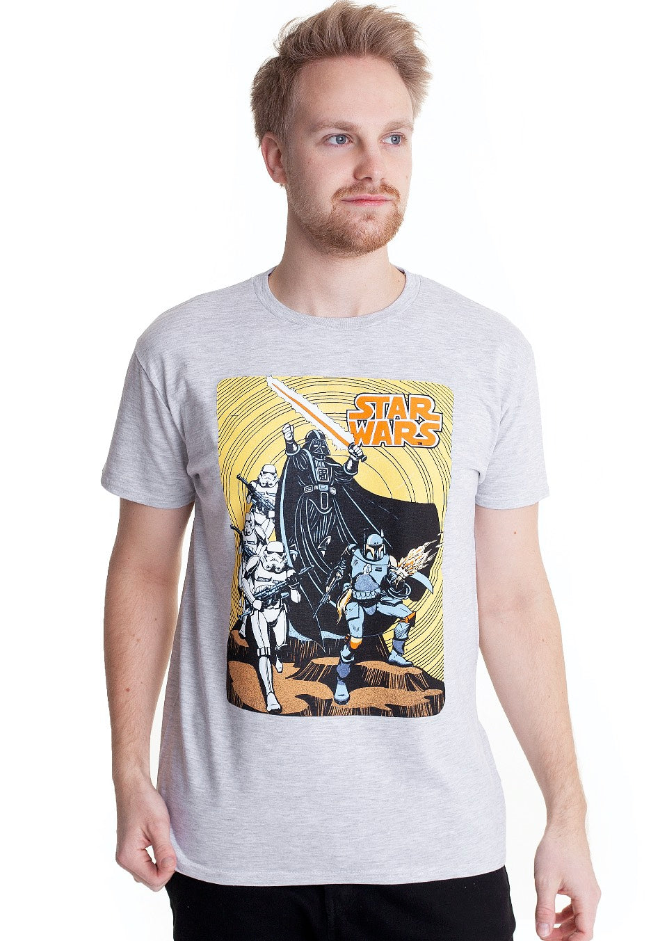 Star Wars - Vader Retro Poster Grey - T-Shirt | Men-Image