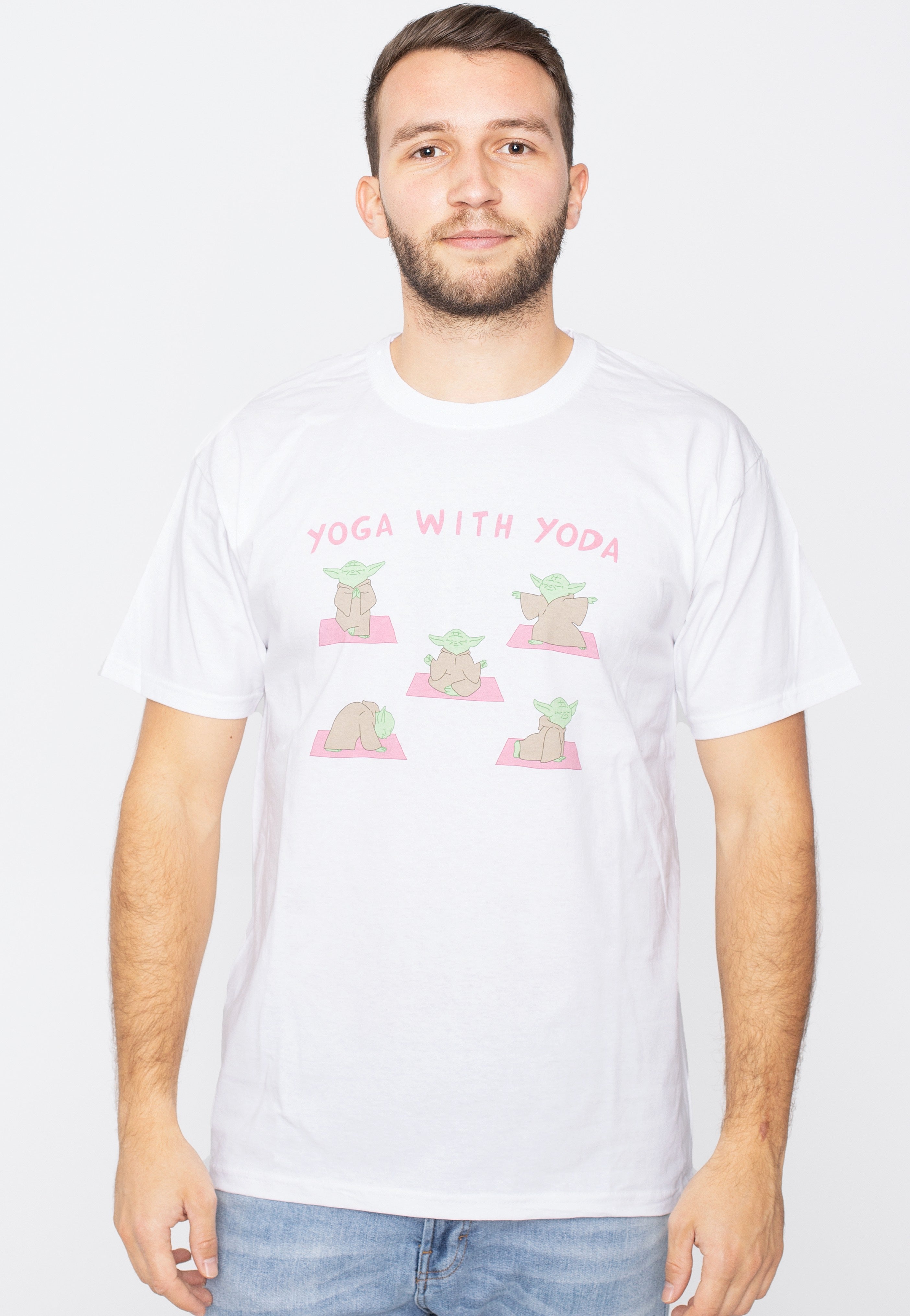 Star Wars - Yoga With Yoda White - T-Shirt | Men-Image