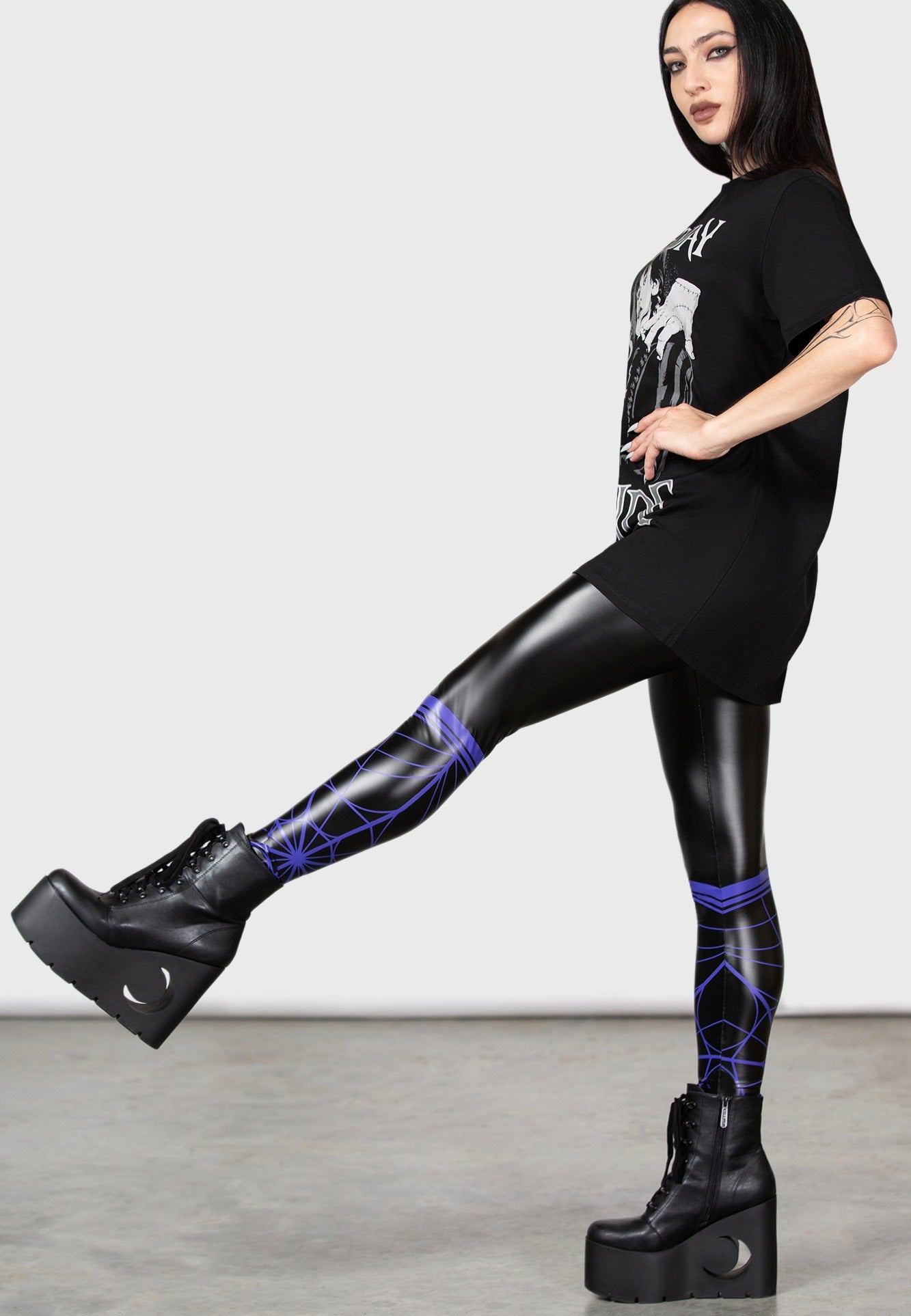 Killstar & Wednesday - Stay Kooky Black - Leggings | Women-Image