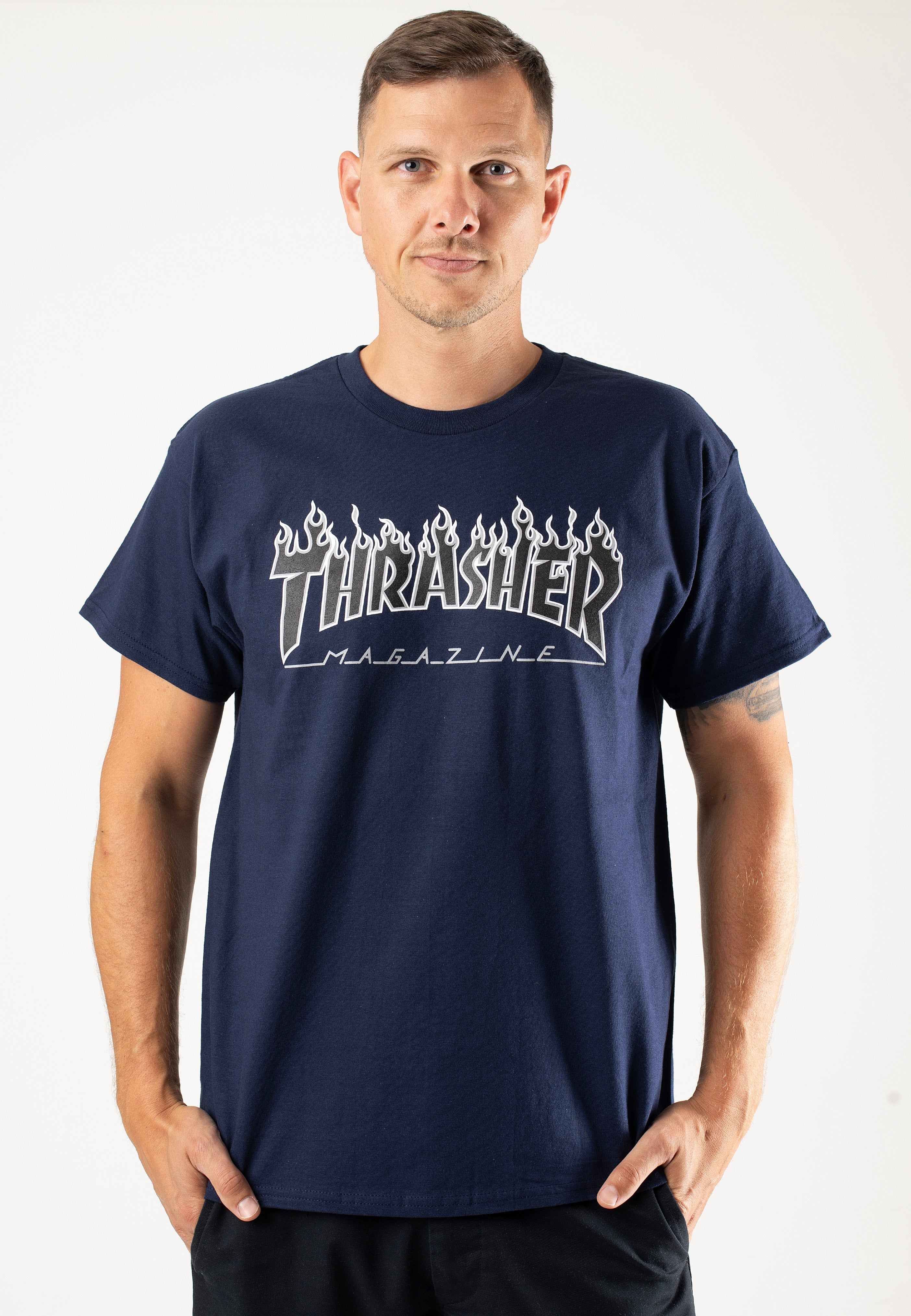 Thrasher - Flame Navy/Black - T-Shirt | Men-Image