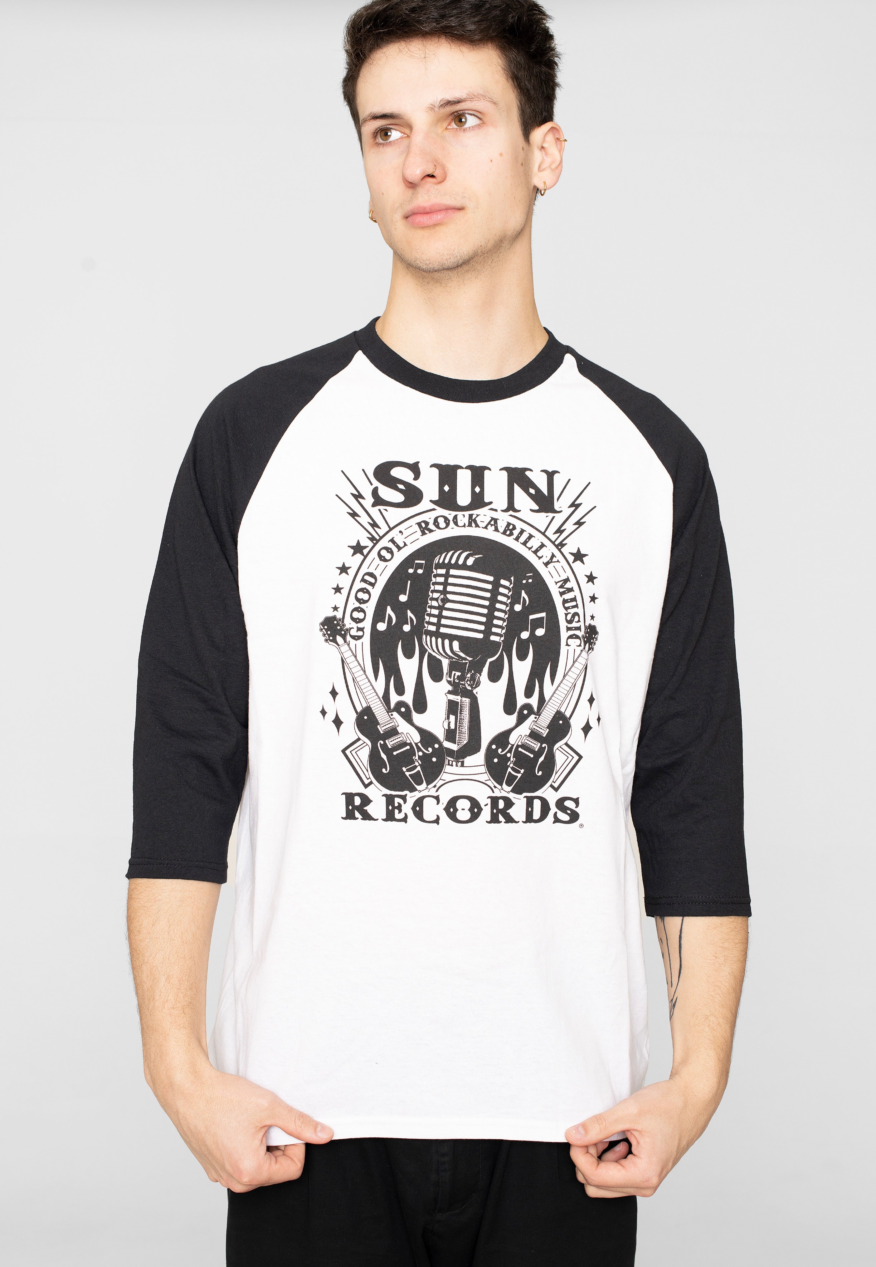 Steady Clothing - Rockabilly Music Raglan Black - Longsleeve | Men-Image