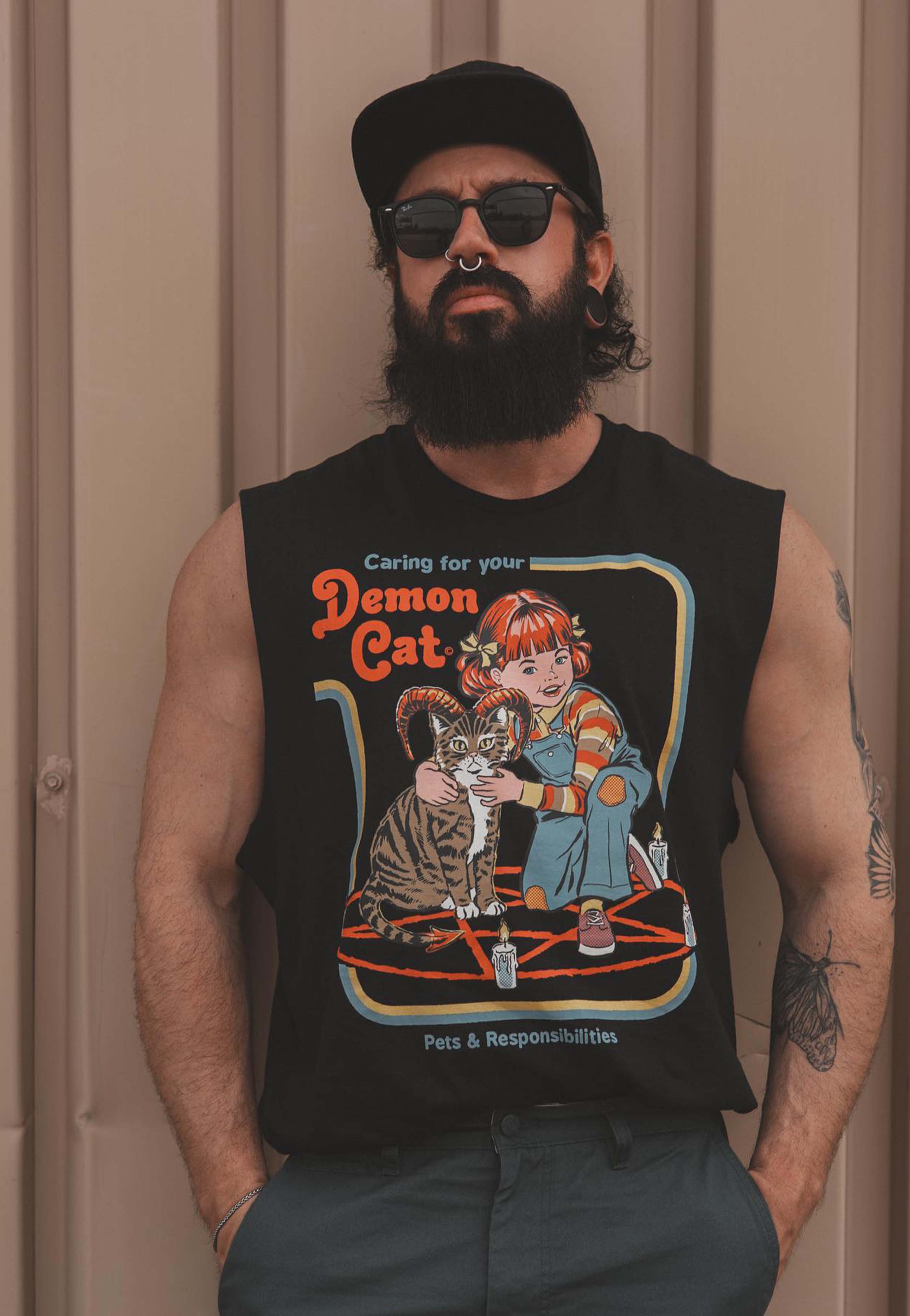 Steven Rhodes - Caring for a Demon Cat - Sleeveless | Men-Image