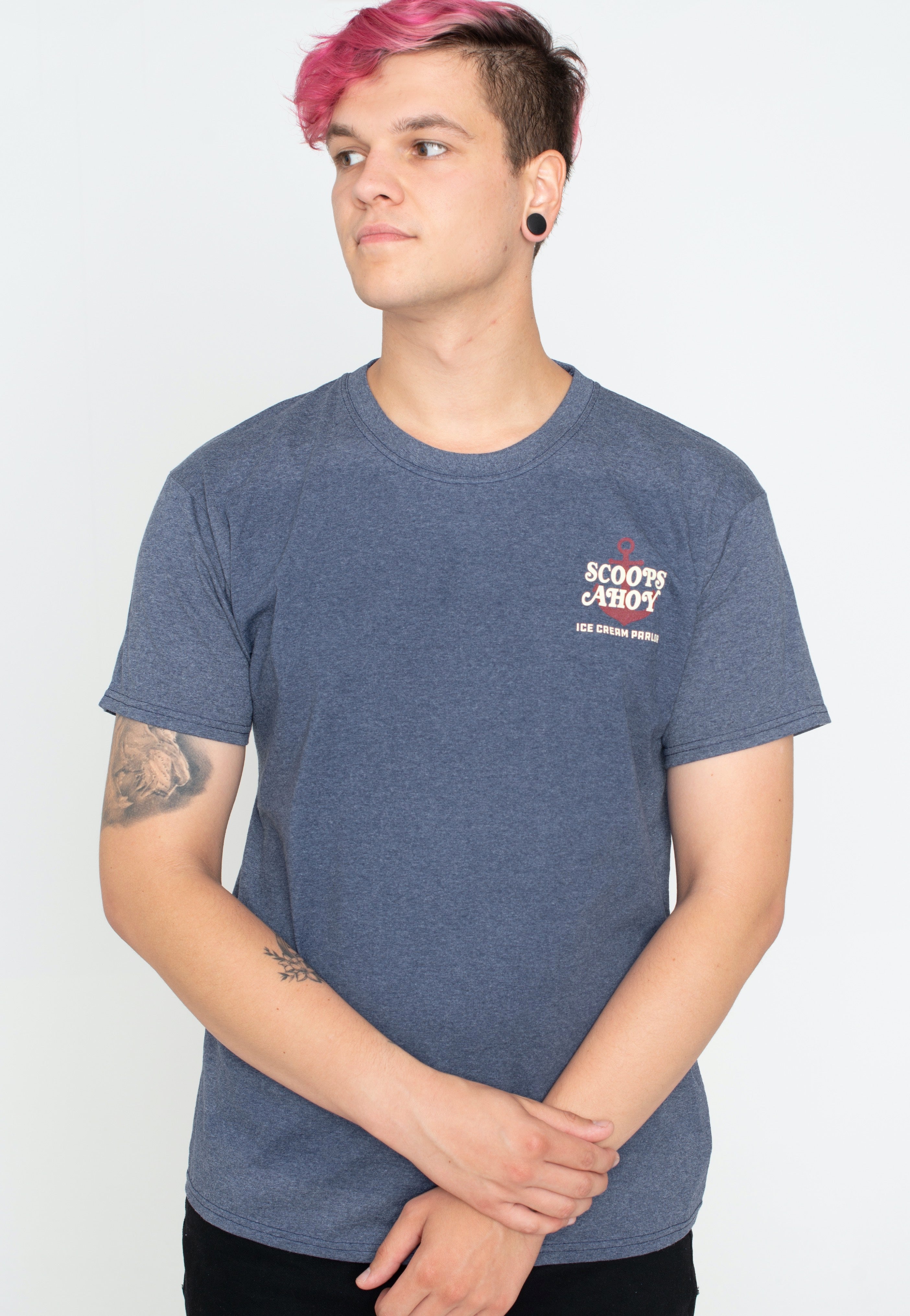 Stranger Things - Ahoy Hoy Vintage Heather Navy - T-Shirt | Men-Image