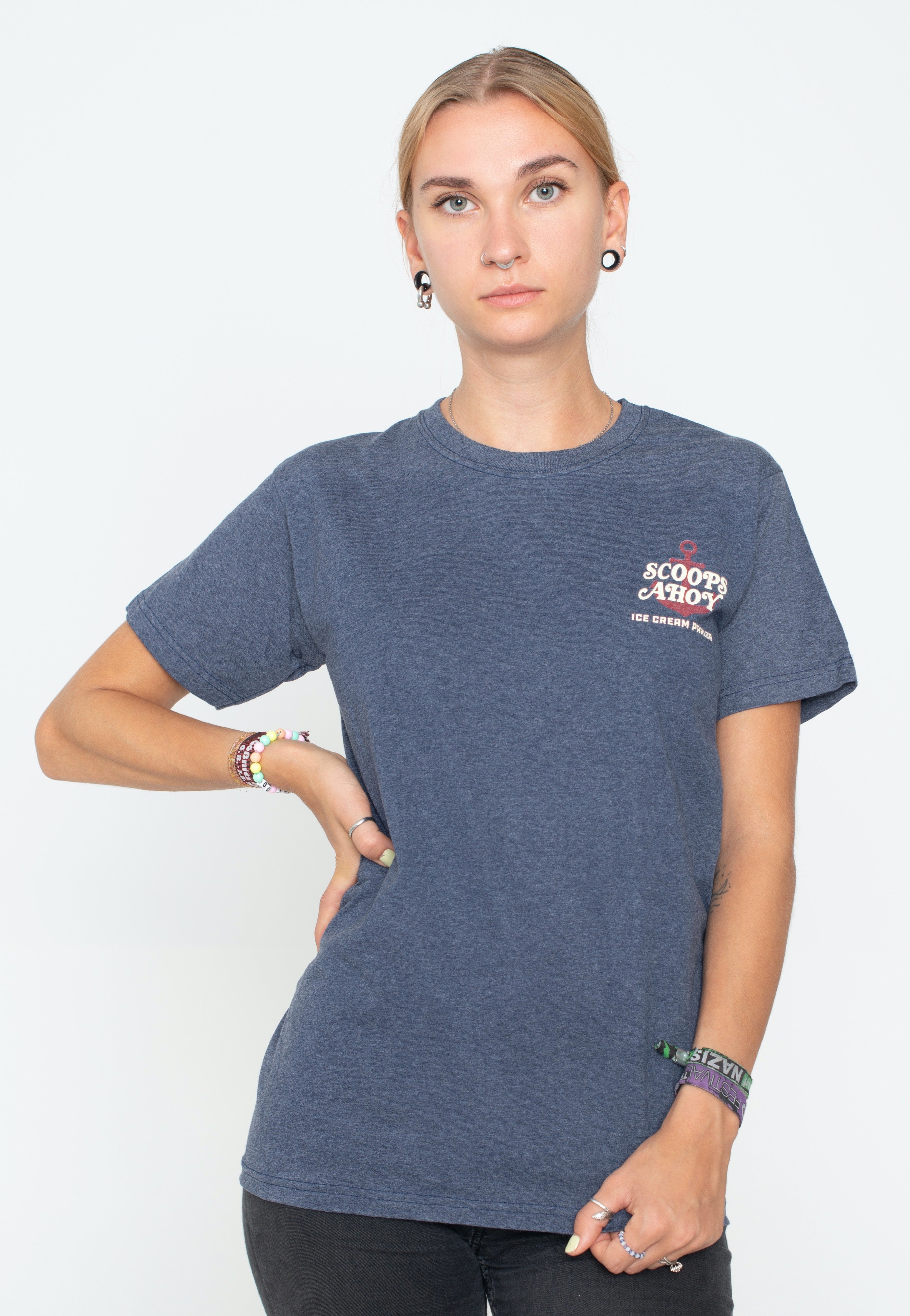 Stranger Things - Ahoy Hoy Vintage Heather Navy - T-Shirt | Women-Image