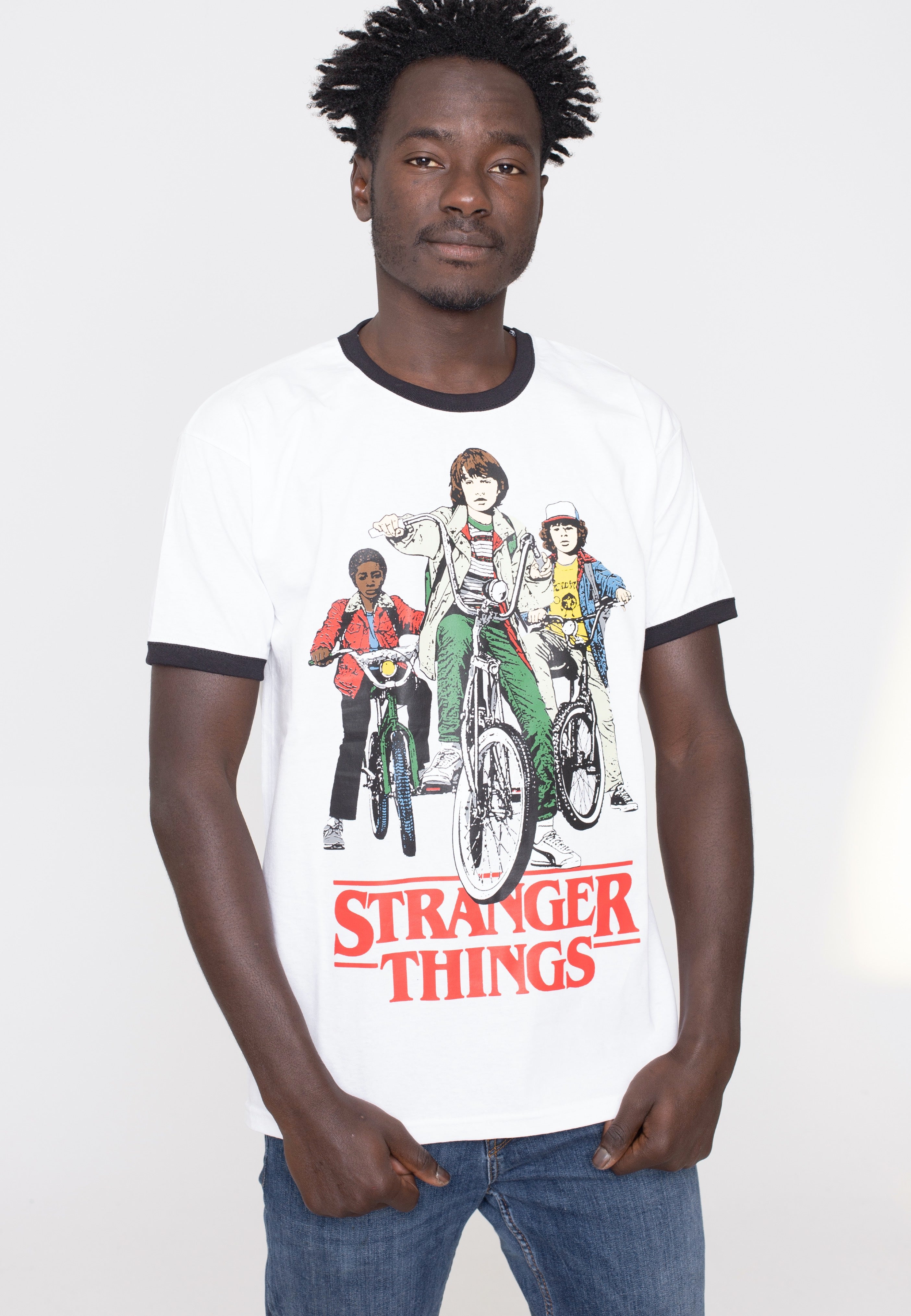 Stranger Things - Bikes Ringer White - T-Shirt | Men-Image