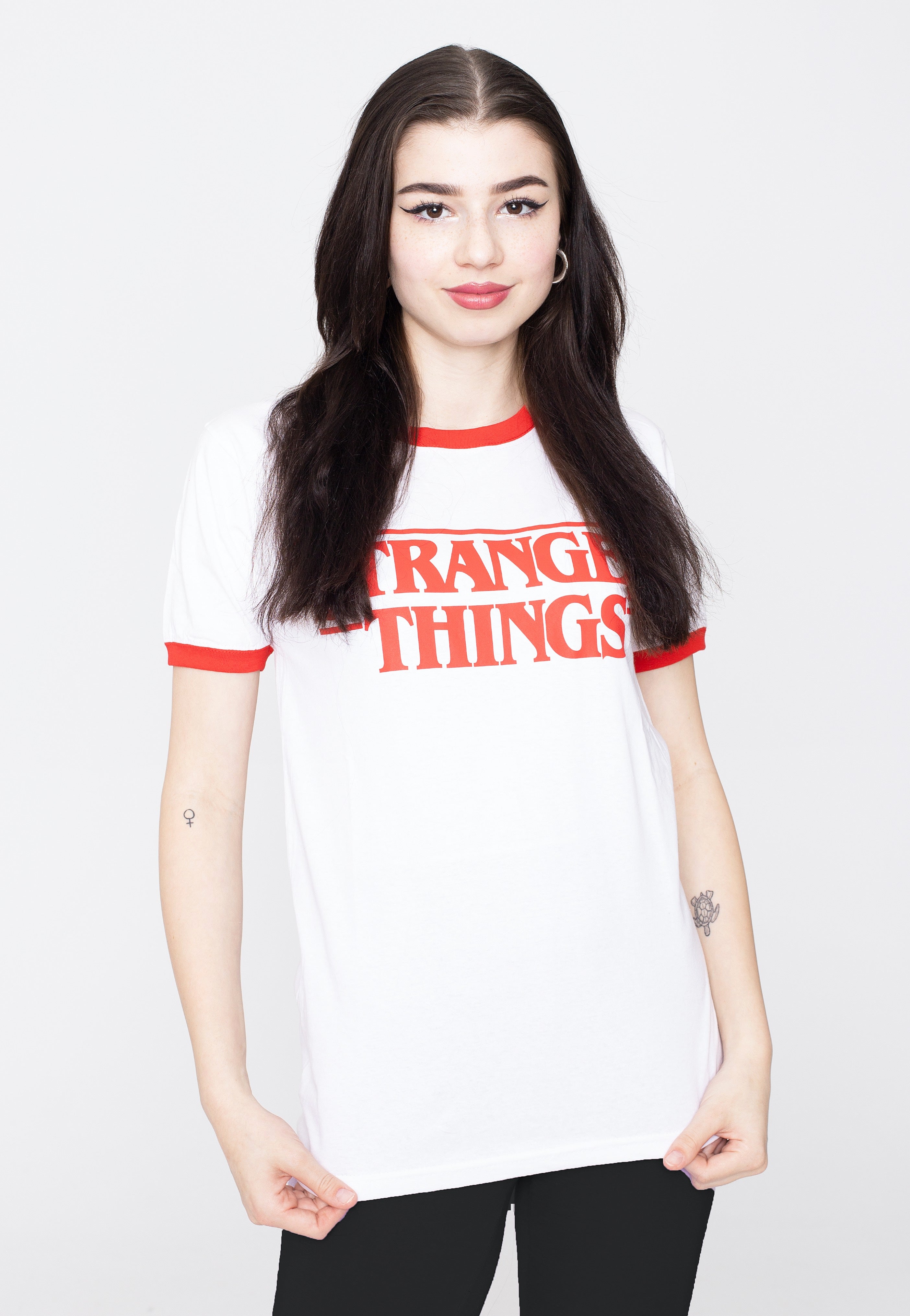 Stranger Things - Logo Ringer White - T-Shirt | Women-Image