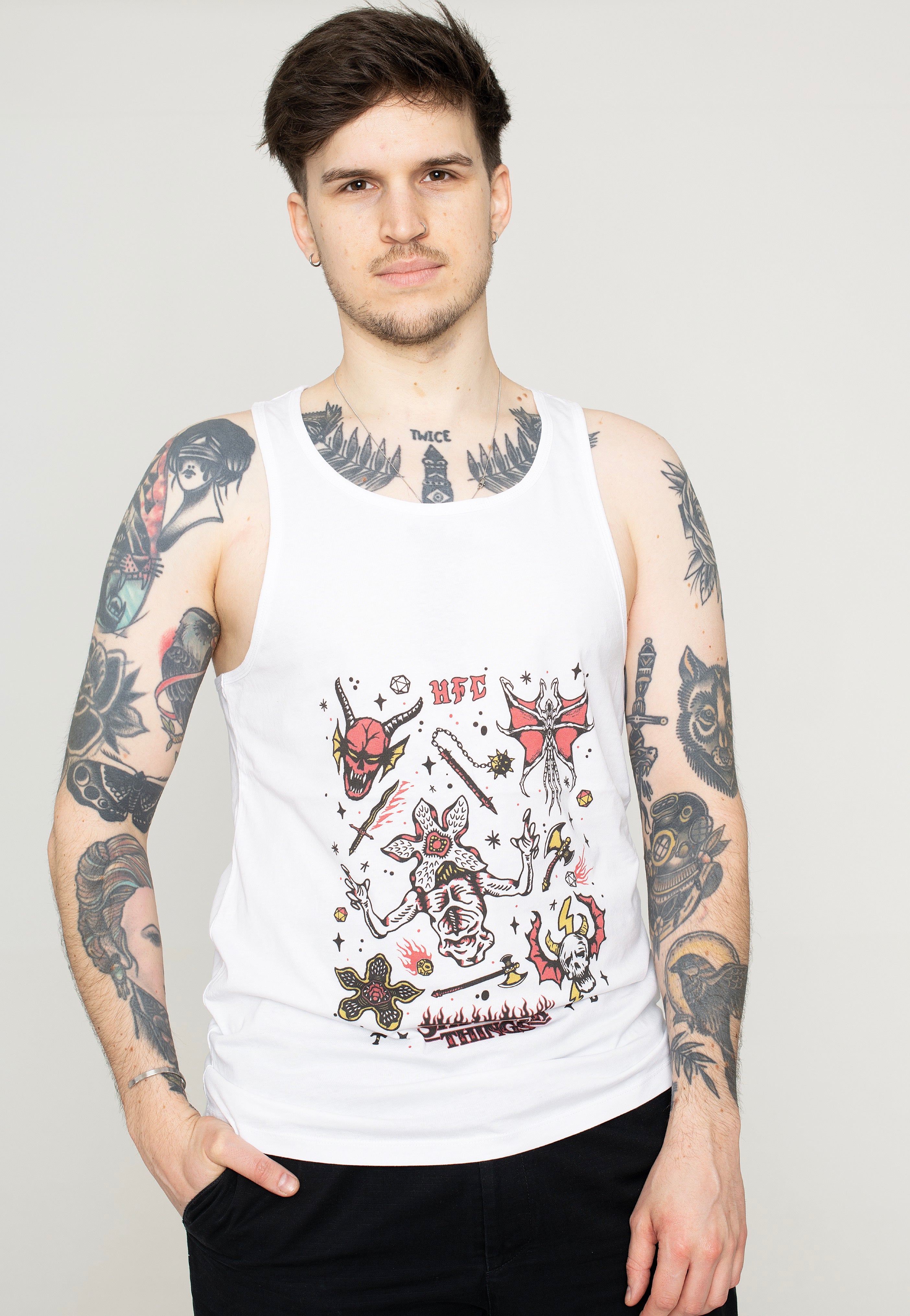 Stranger Things - Stranger Flash Sheet White - Tank | Men-Image