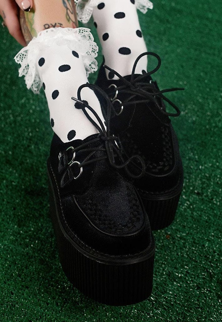T.U.K. - Stratocreeper Black Velvet - Girl Shoes | Women-Image