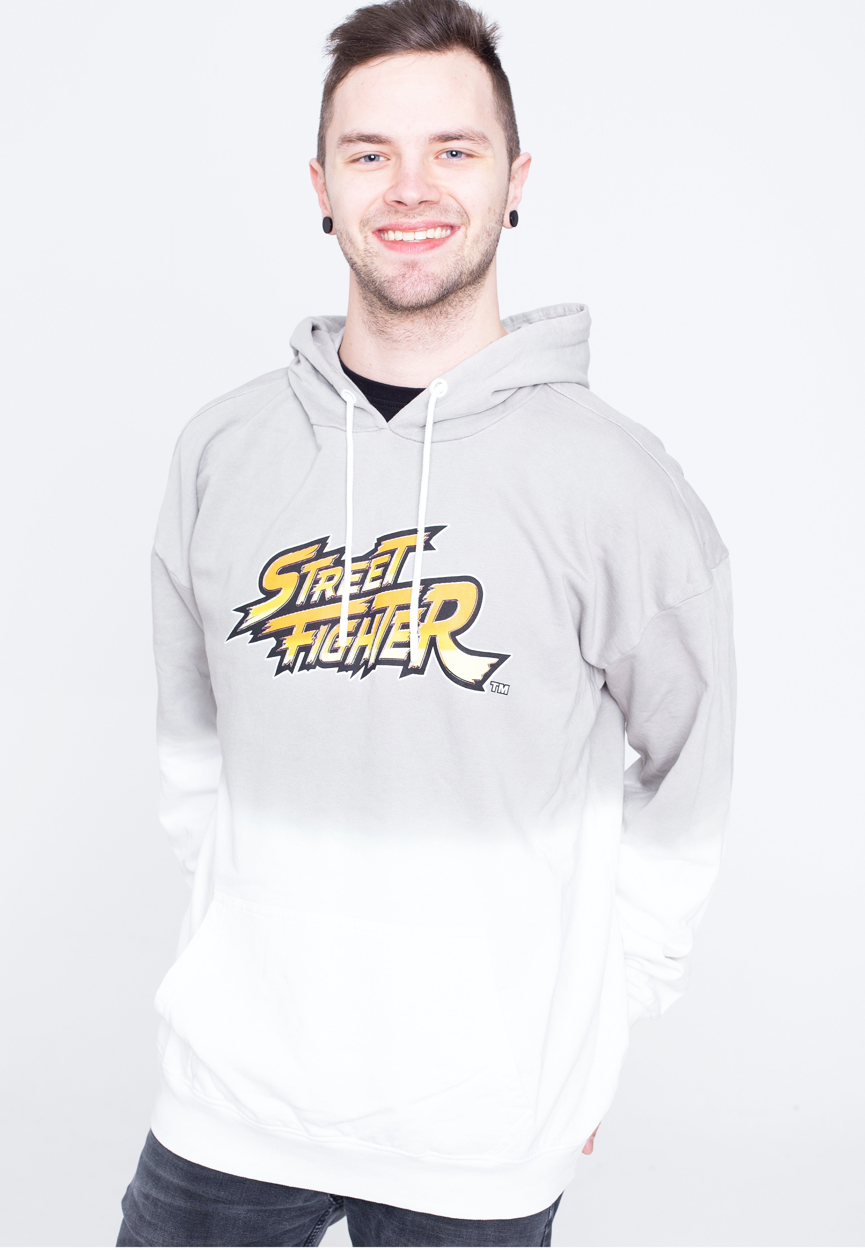 Street Fighter - Ombre Logo Grey - Hoodie | Men-Image