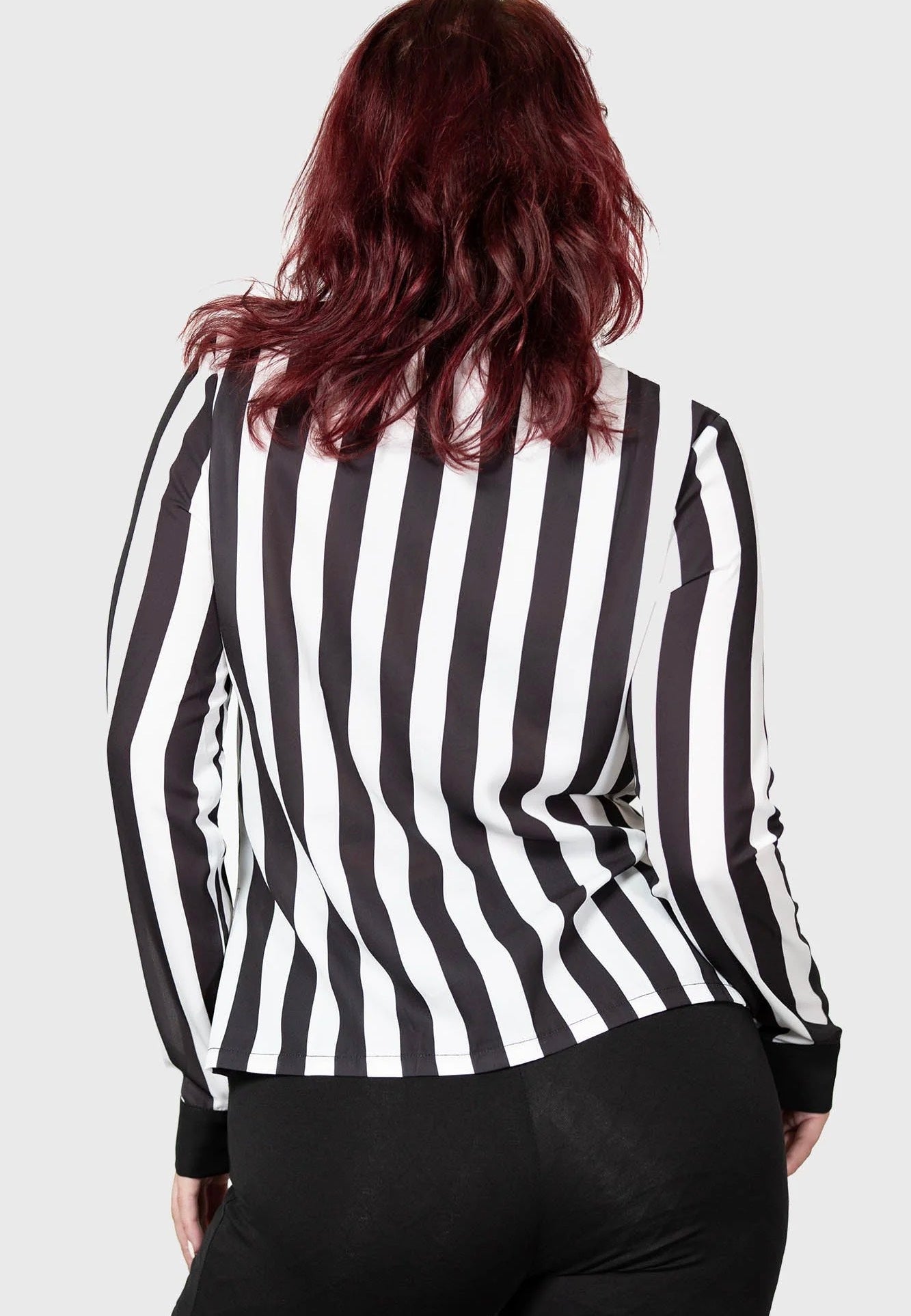 Killstar - Stripe Down Shirt Black - Blouse | Women-Image