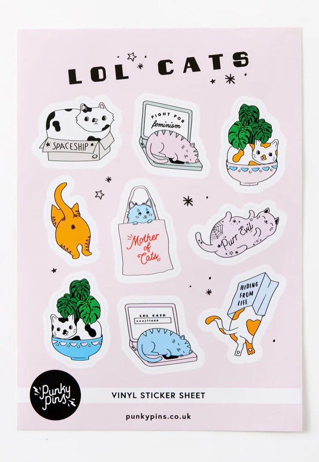 Punky Pins - LOL Cats Vinyl A5 - Sticker Set | Neutral-Image