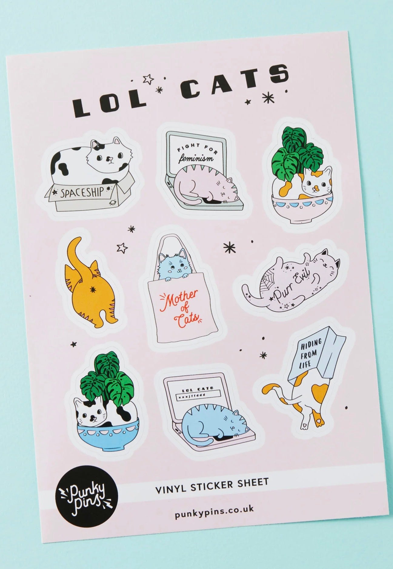 Punky Pins - LOL Cats Vinyl A5 - Sticker Set | Neutral-Image