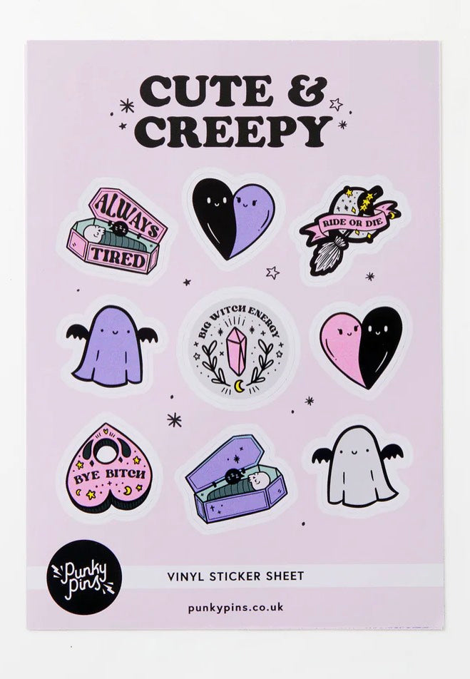 Punky Pins - Cute & Creepy Vinyl A5 - Sticker Set | Neutral-Image