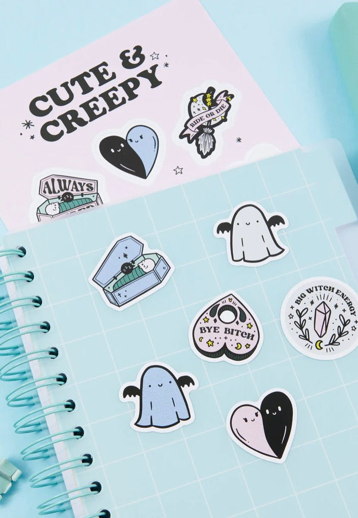 Punky Pins - Cute & Creepy Vinyl A5 - Sticker Set | Neutral-Image