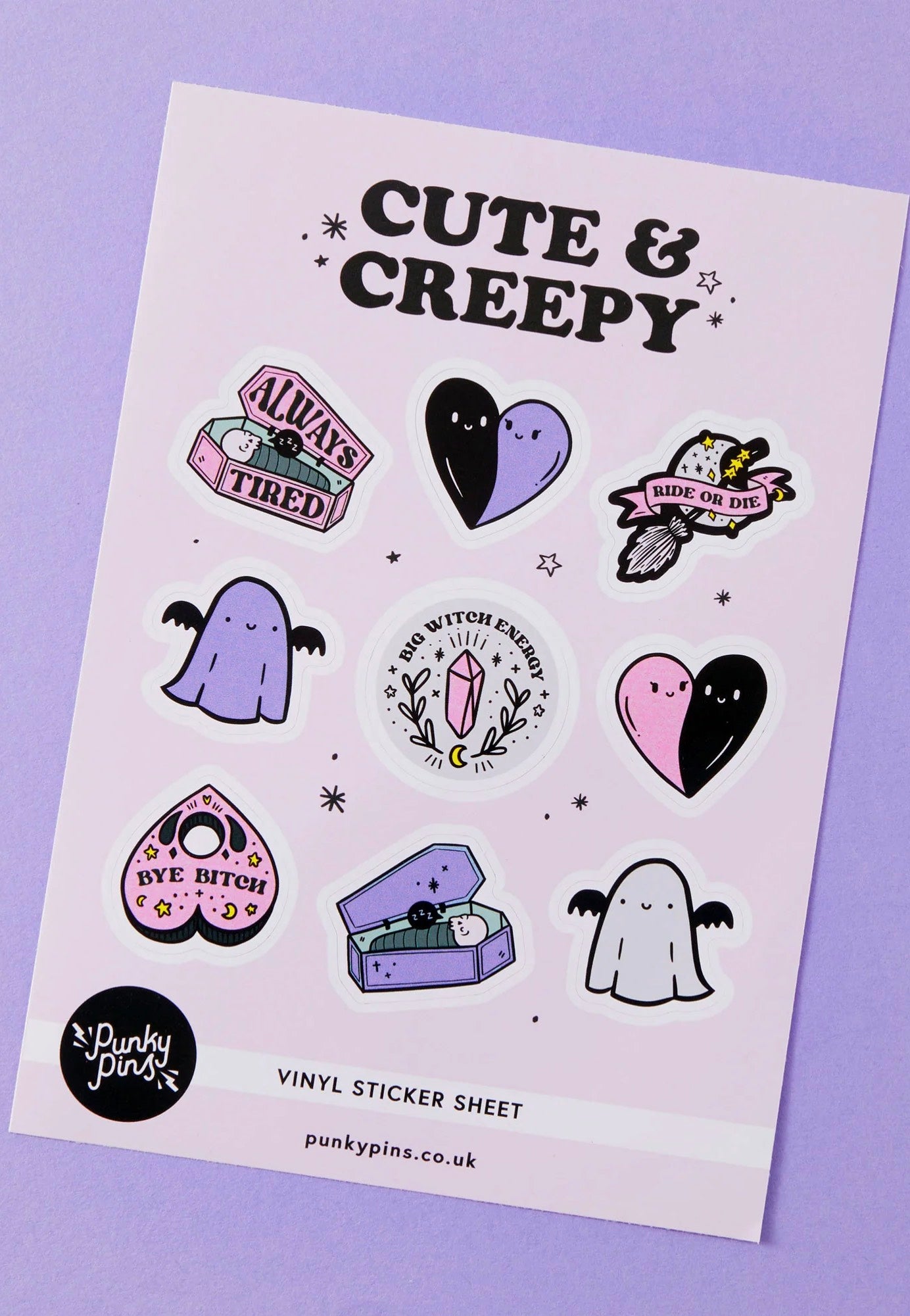 Punky Pins - Cute & Creepy Vinyl A5 - Sticker Set | Neutral-Image