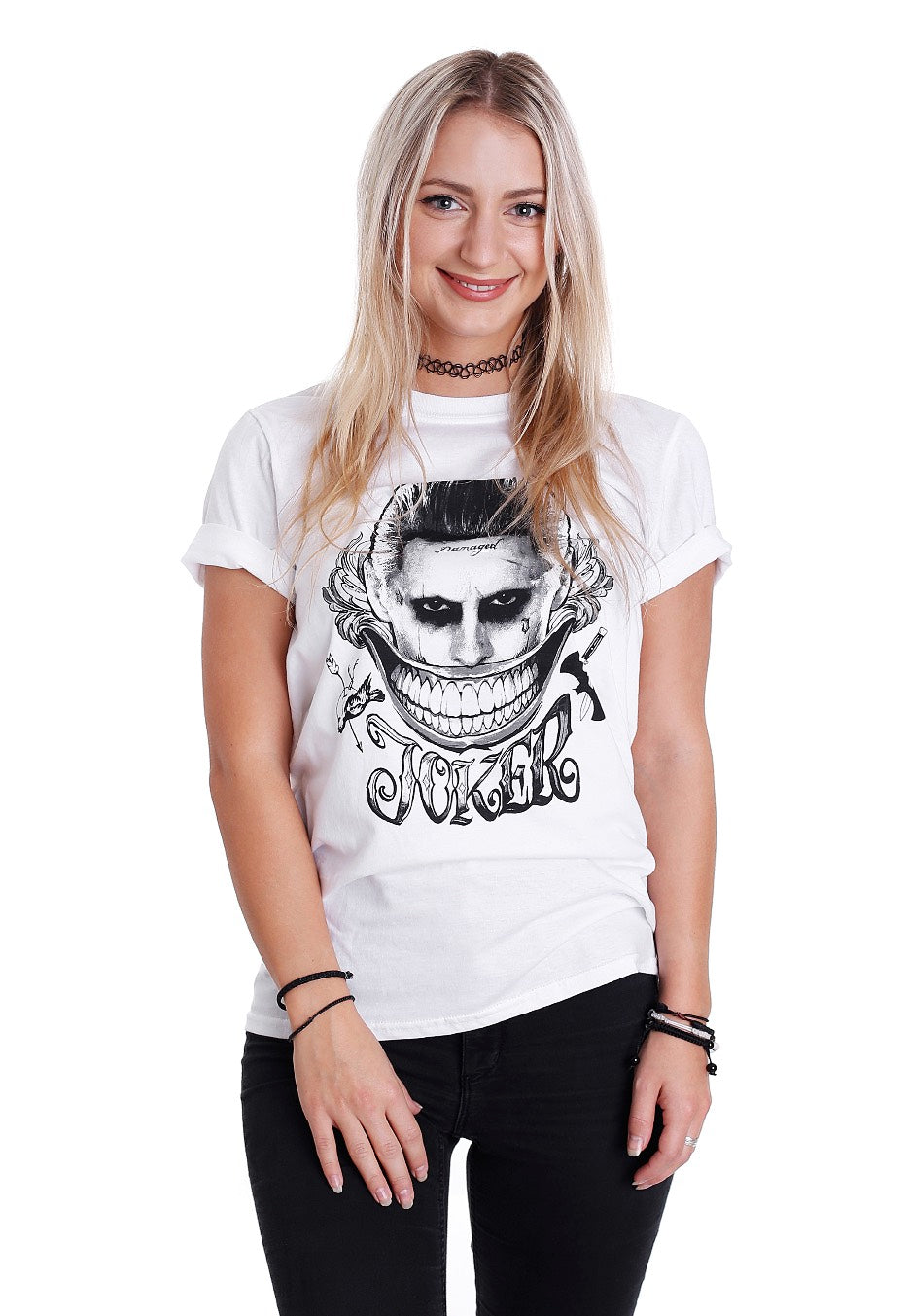 Suicide Squad - Joker Face White - T-Shirt | Women-Image