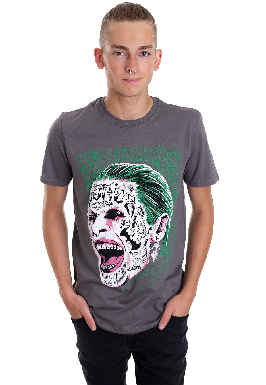 Suicide Squad - Joker Tattooed Face - T-Shirt | Men-Image