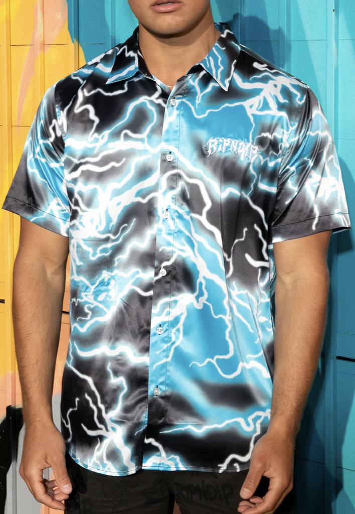 RIPNDIP - Nikola Short Sleeve Button Up Black/Blue - Shirt | Men-Image