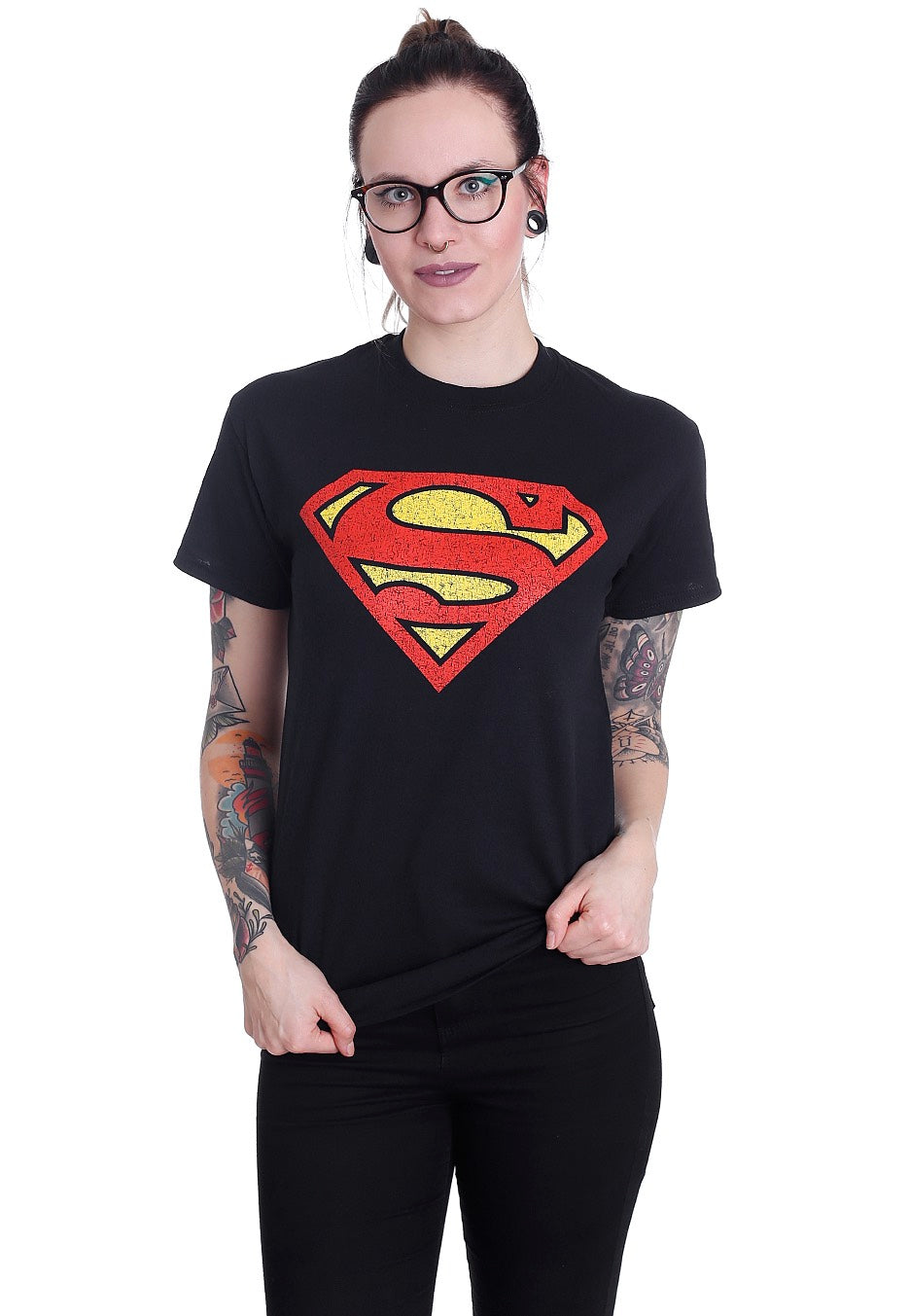 Superman - Shield Crackle Logo - T-Shirt | Women-Image