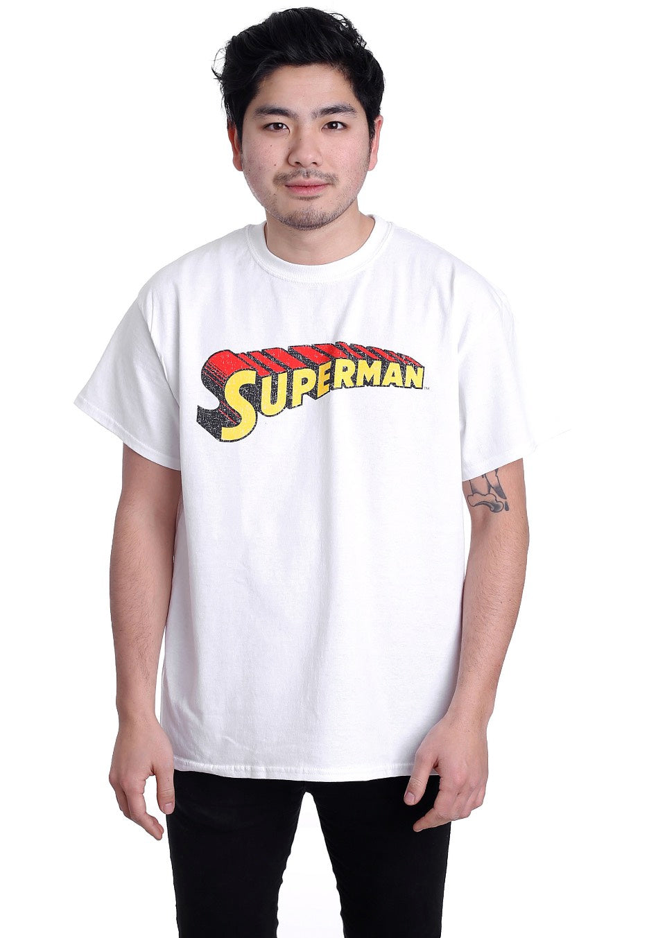 Superman - Telescopic Crackle Logo White - T-Shirt | Men-Image