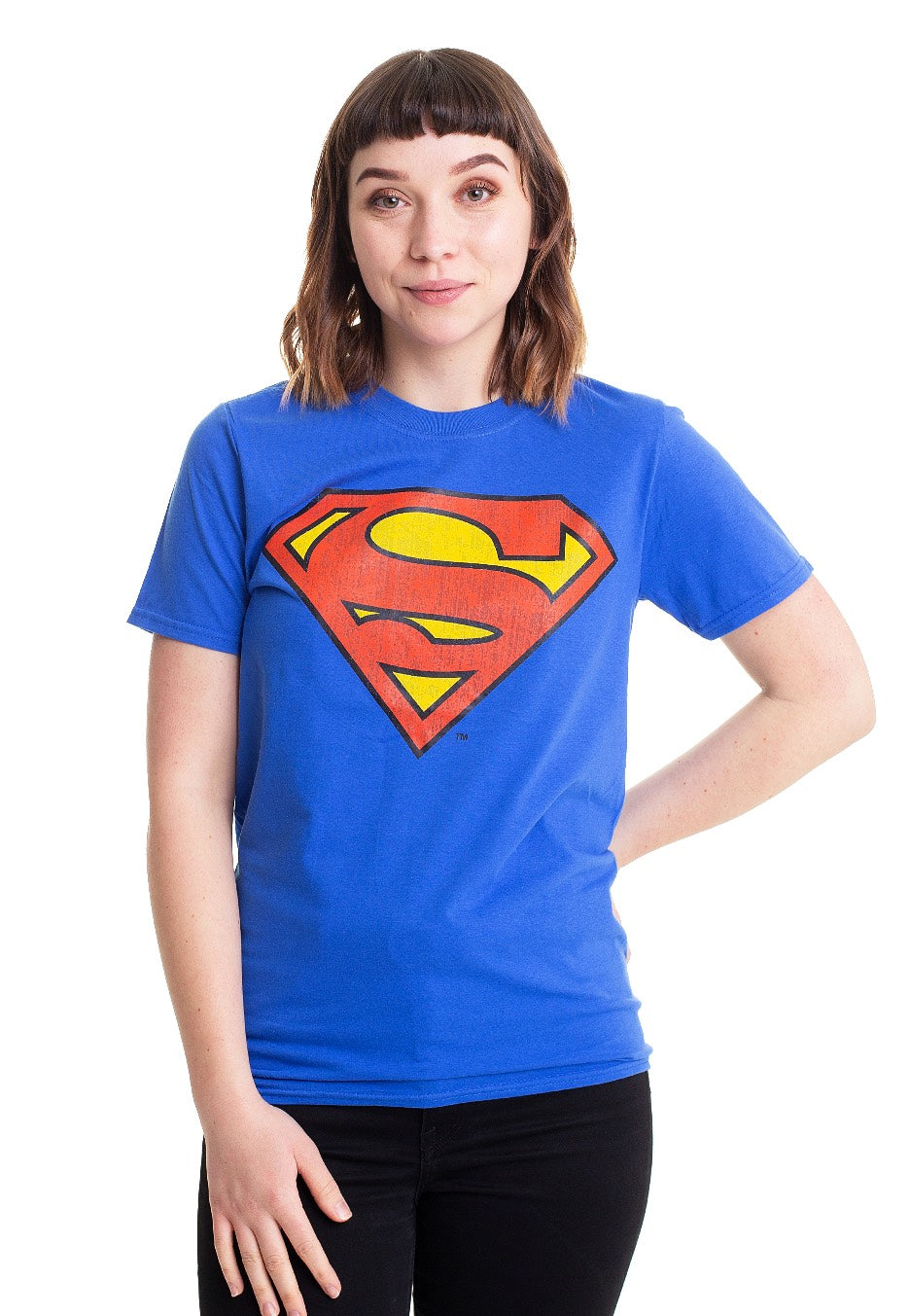 Superman - Washed Shield Blue - T-Shirt | Women-Image