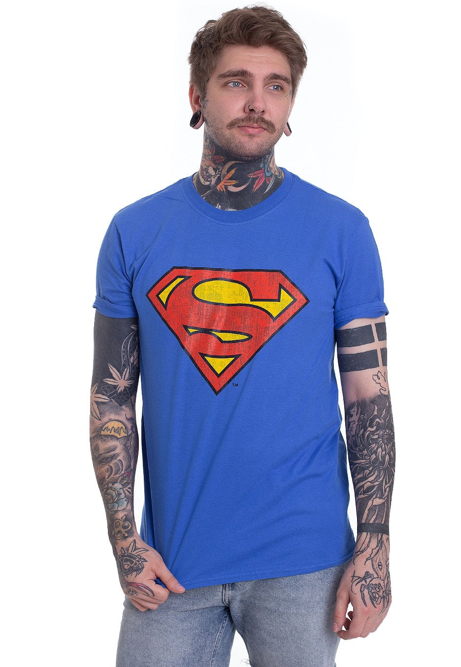 Superman - Washed Shield Blue - T-Shirt | Men-Image