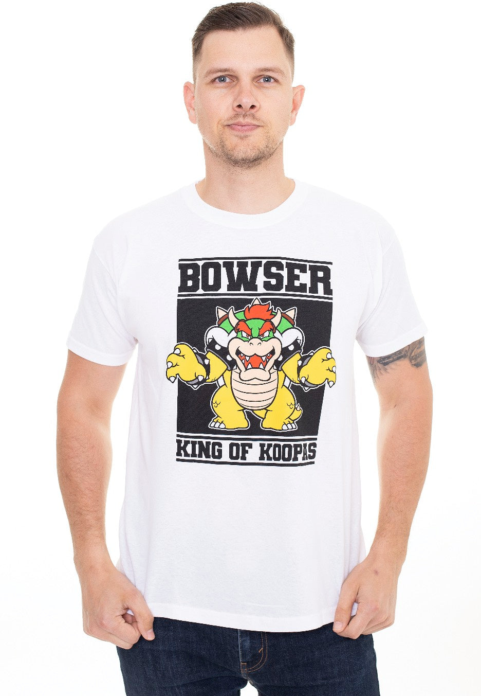 Super Mario - Bowser King Of Koopas White - T-Shirt | Men-Image