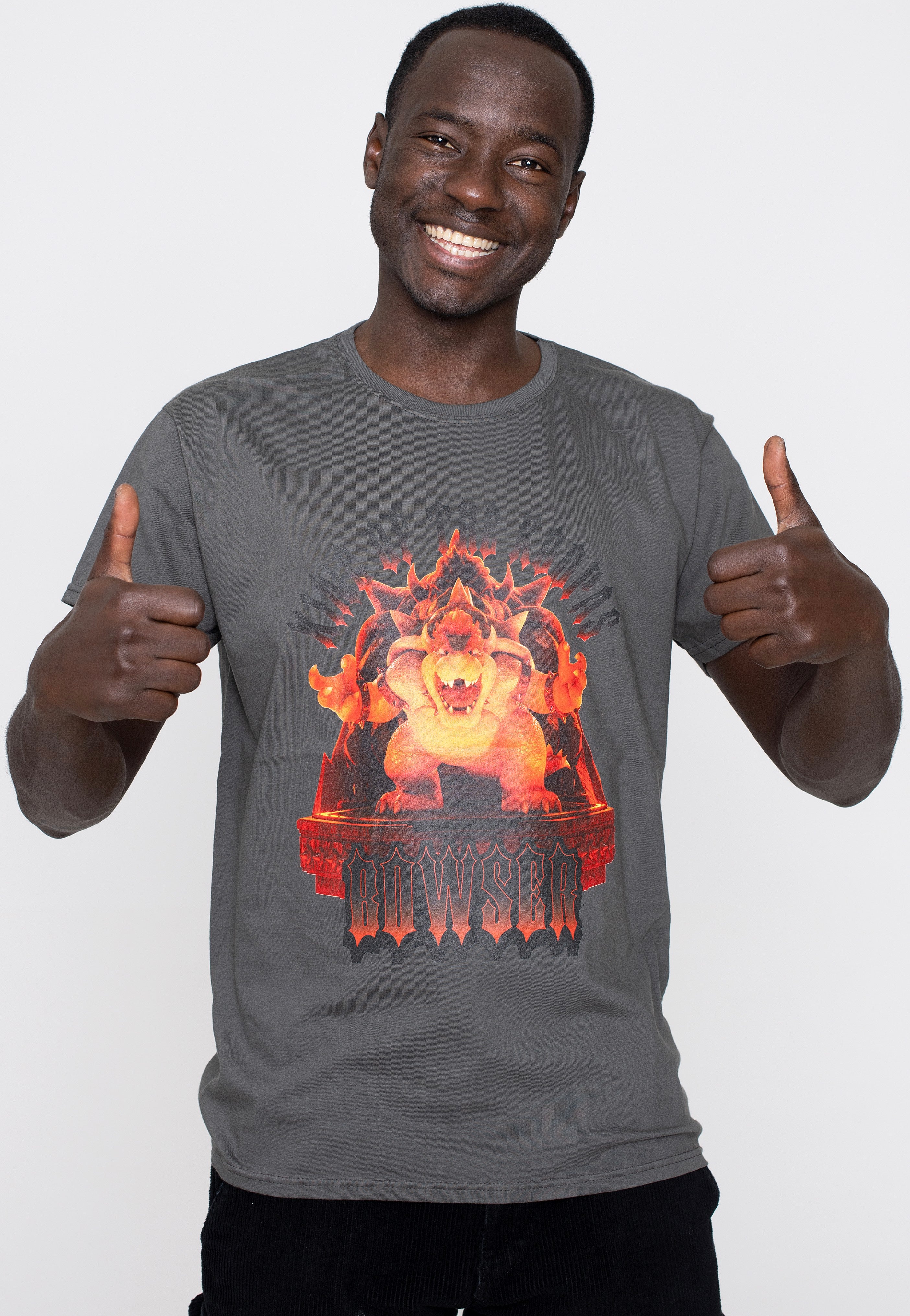 Super Mario - Bowser Throne Grey - T-Shirt | Men-Image