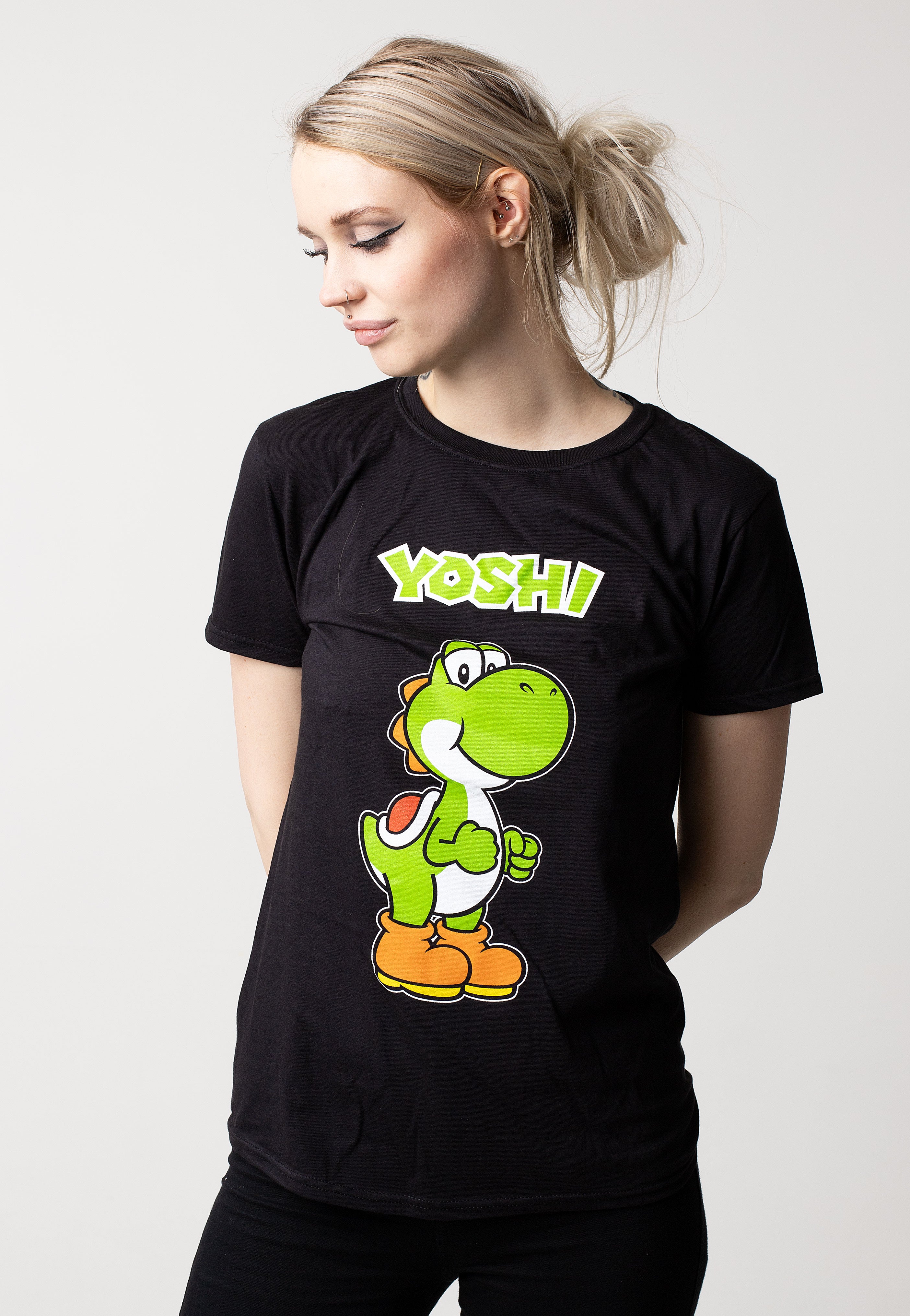 Super Mario - Yoshi Name Tag - T-Shirt | Women-Image