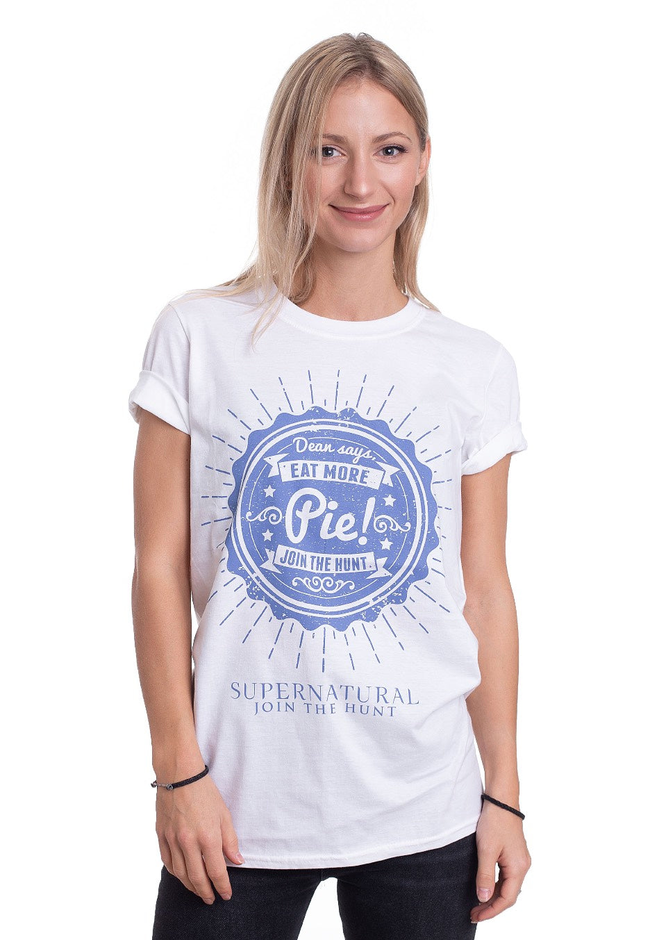 Supernatural - Eat More Pie! White - T-Shirt | Women-Image