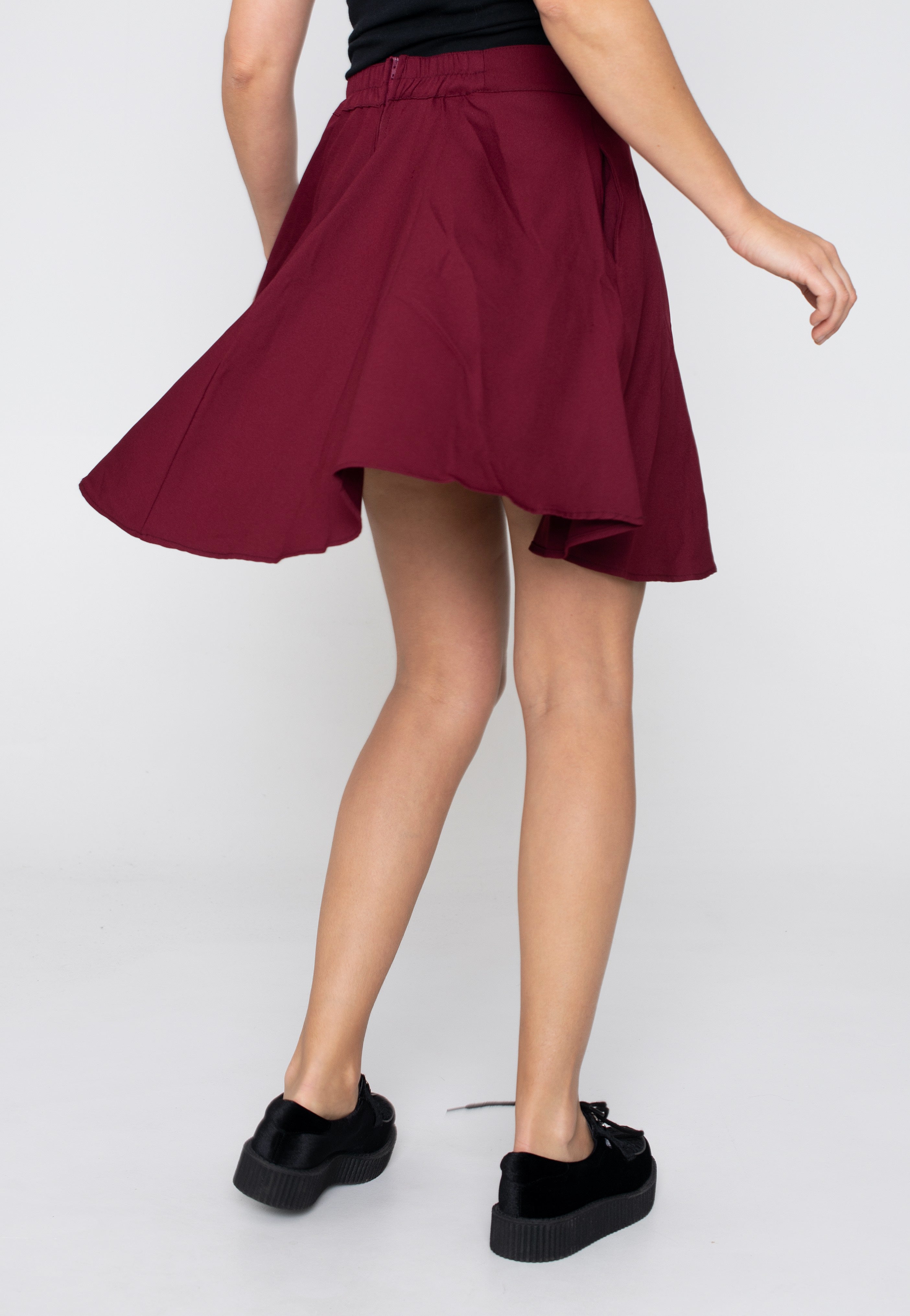 Retrolicious - Skater Burgundy - Skirt | Women-Image