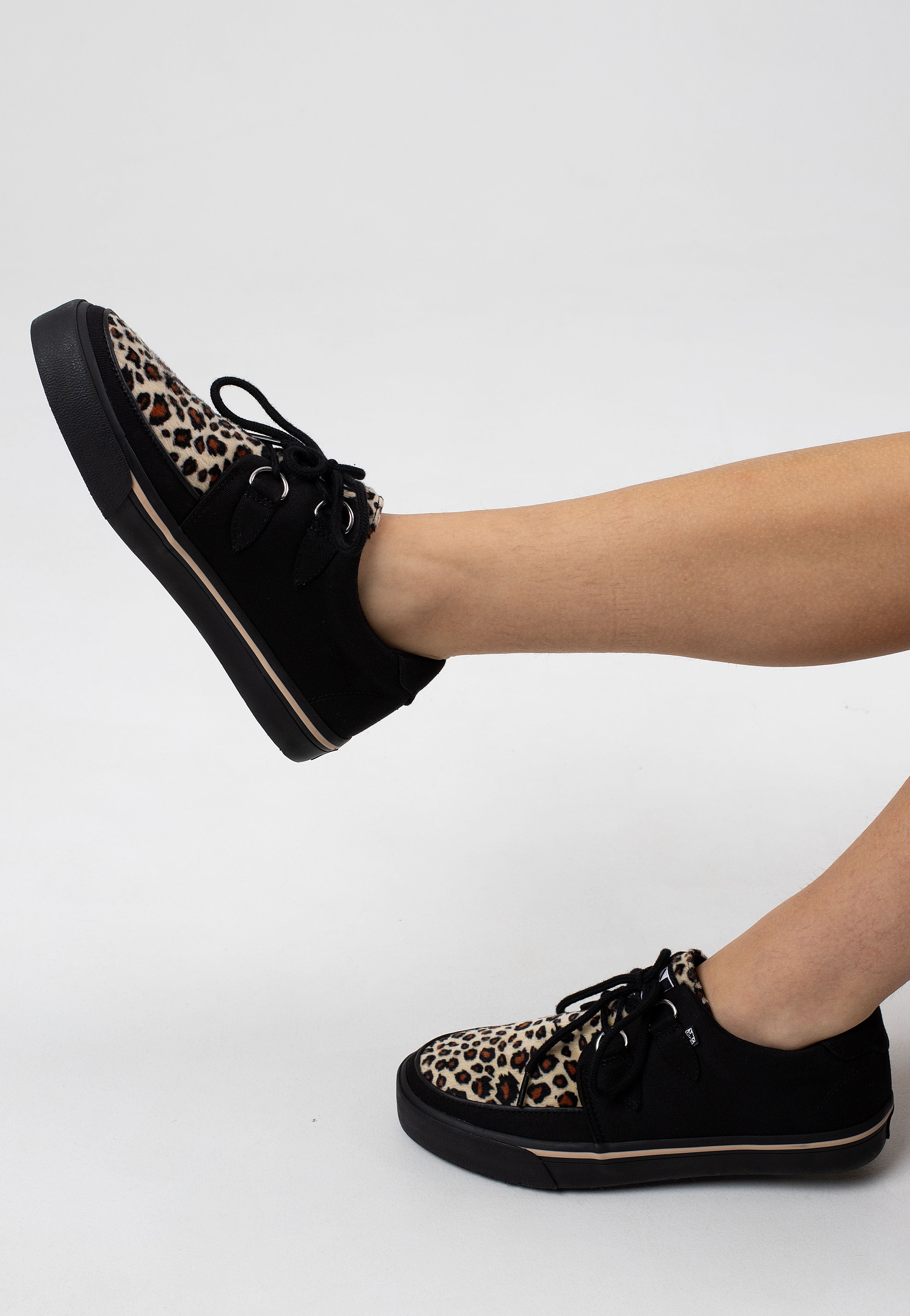 T.U.K. - Creeper Black Leopard/Canvas Upper - Girl Shoes | Women-Image