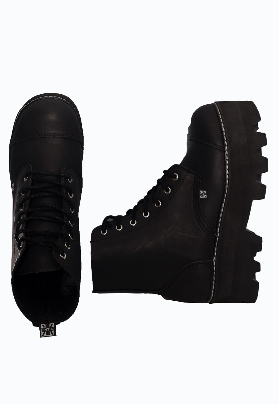 T.U.K. - Dino Lug 7 Eye Boot Black - Girl Shoes | Women-Image