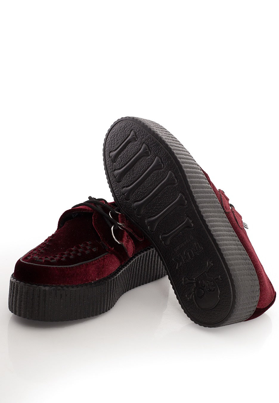 T.U.K. - Viva High Velvet Burgundy - Girl Shoes | Women-Image