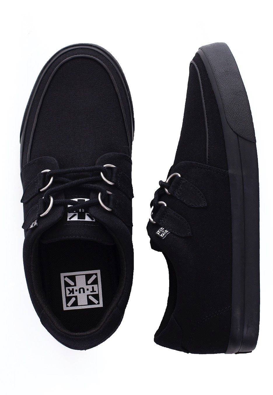 T.U.K. - VLK Creeper Sneaker 2 Ring Basic Black Canvas - Shoes | Men-Image